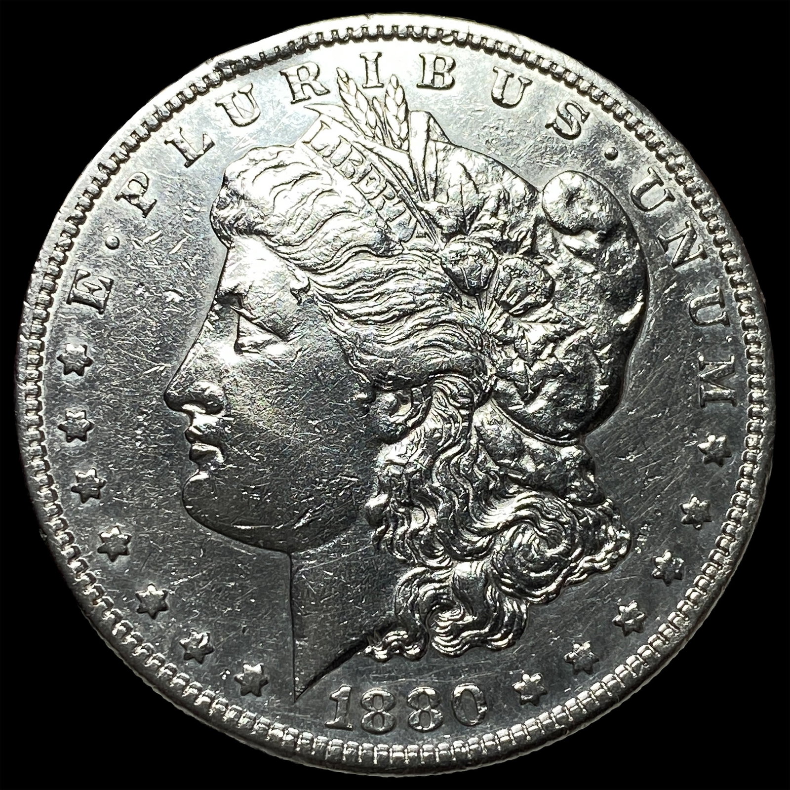1880-S Silver Morgan Dollar CHOICE AU: 1880-S Silver Morgan Dollar CHOICE AU