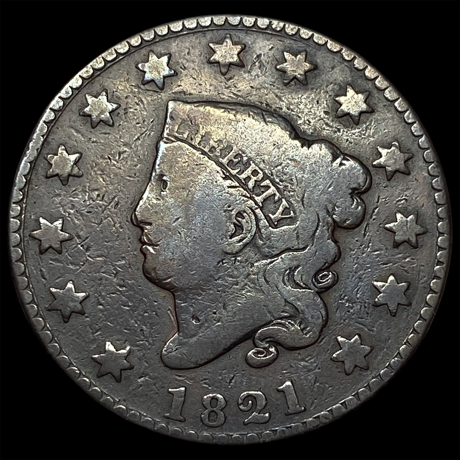 1821 Large Cent LIGHTLY CIRCULATED (1 of 2)