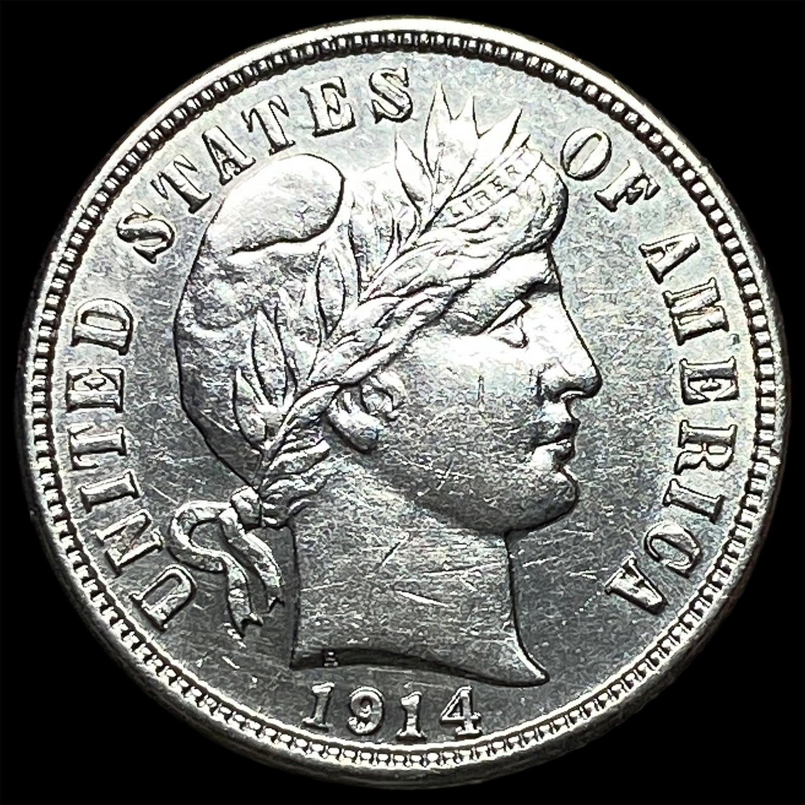 1914-S Silver Barber Dime CHOICE BU: 1914-S Silver Barber Dime CHOICE BU