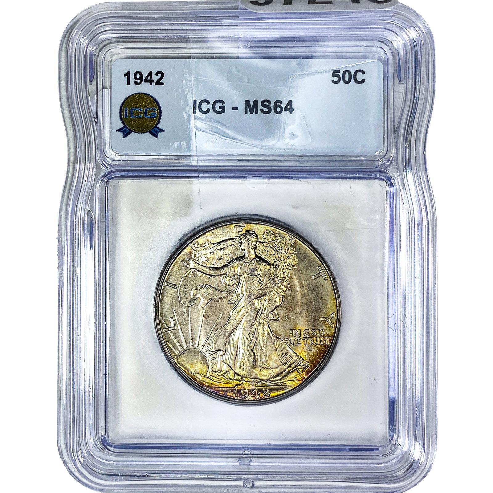1942 Walking Liberty Half Dollar ICG MS64: 1942 Walking Liberty Half Dollar ICG MS64
