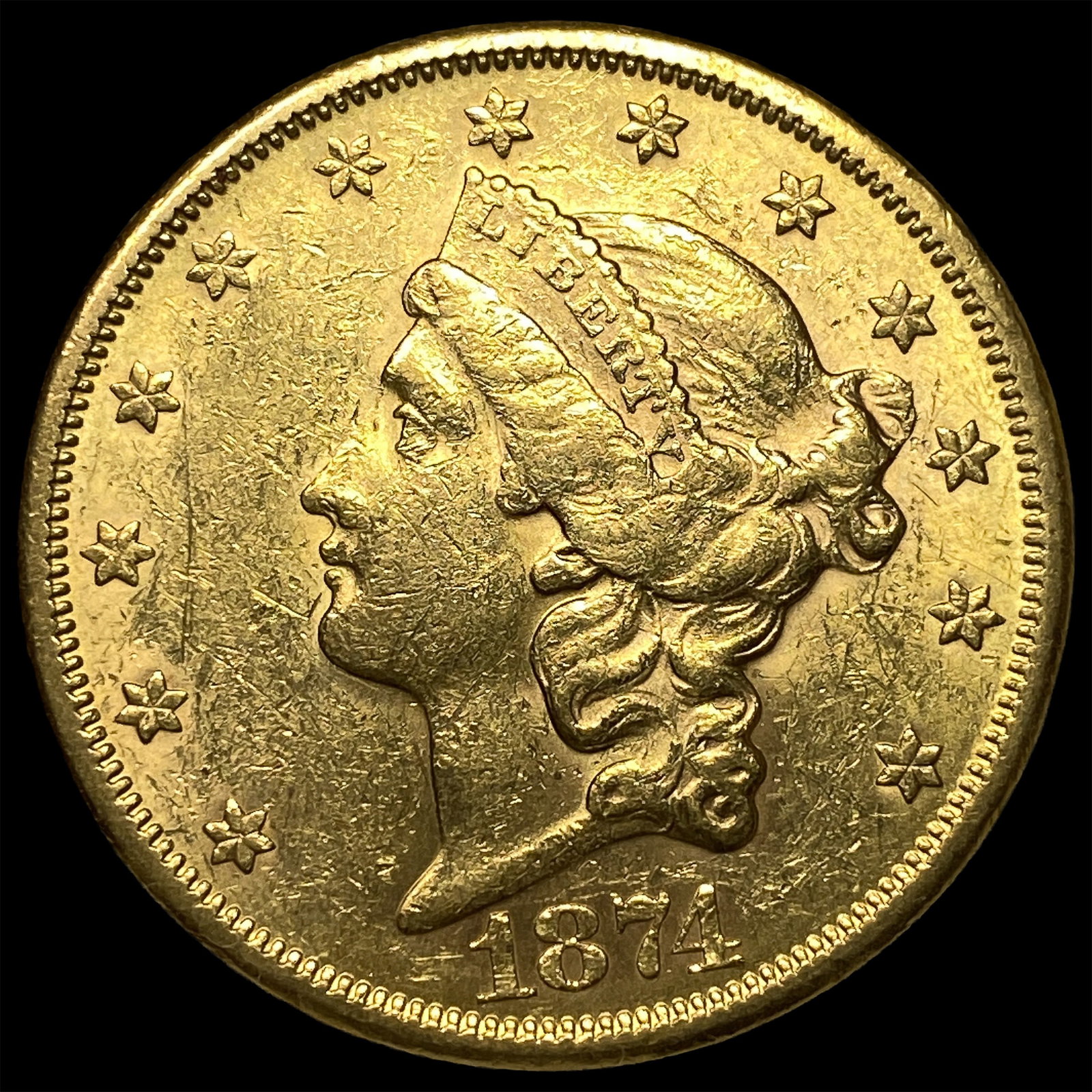 1874 Liberty Head $20 Double Eagle CHOICE AU (1 of 2)