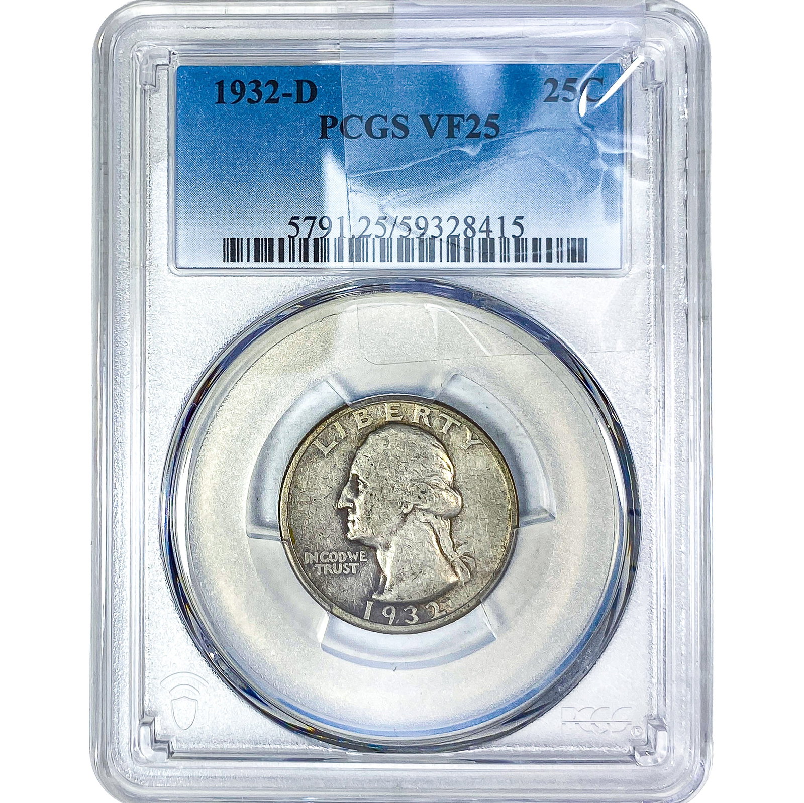 1932-D Washington Silver Quarter PCGS VF25: 1932-D Washington Silver Quarter PCGS VF25