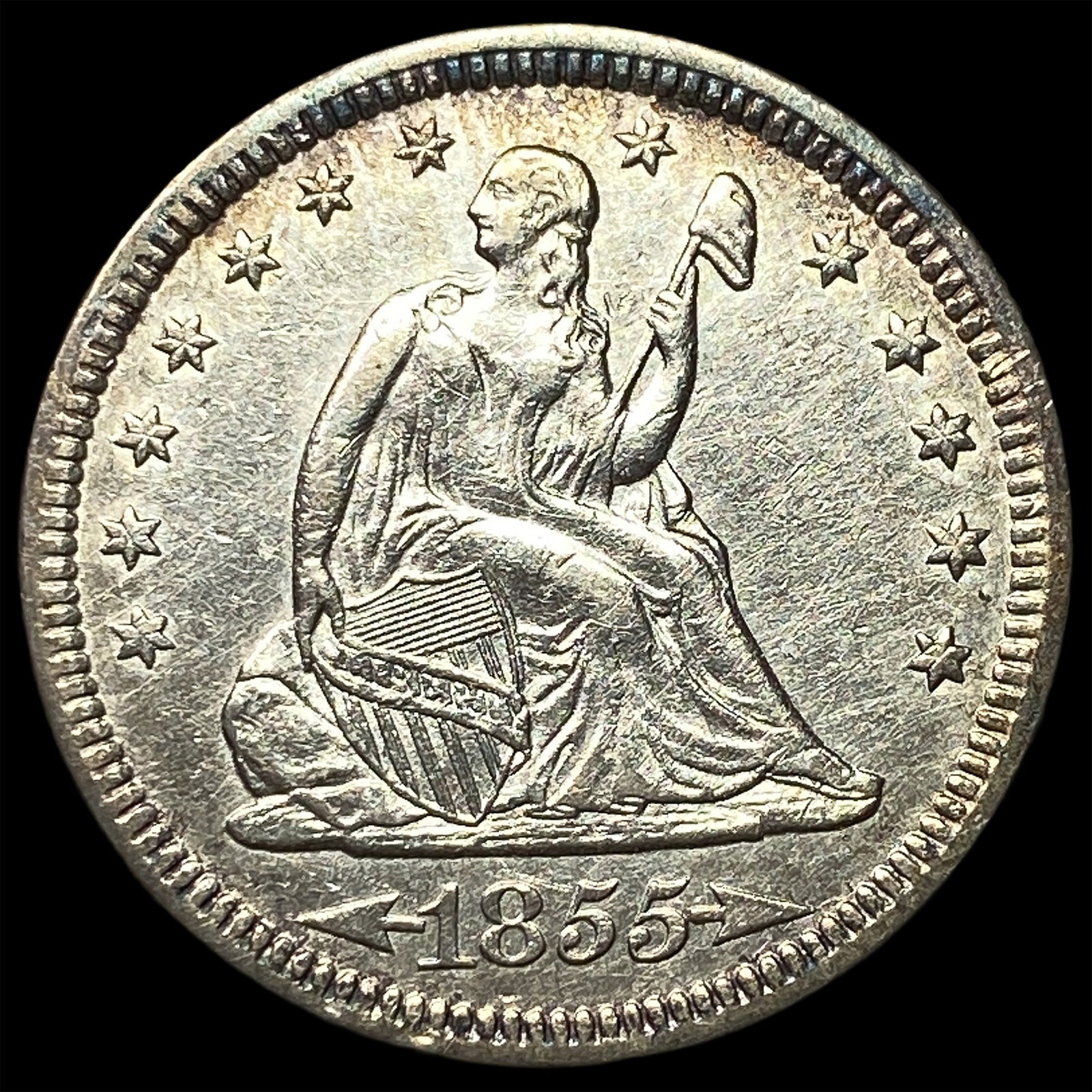 1855 Arrows Seated Liberty Quarter UNCIRCULATED (1 of 2)