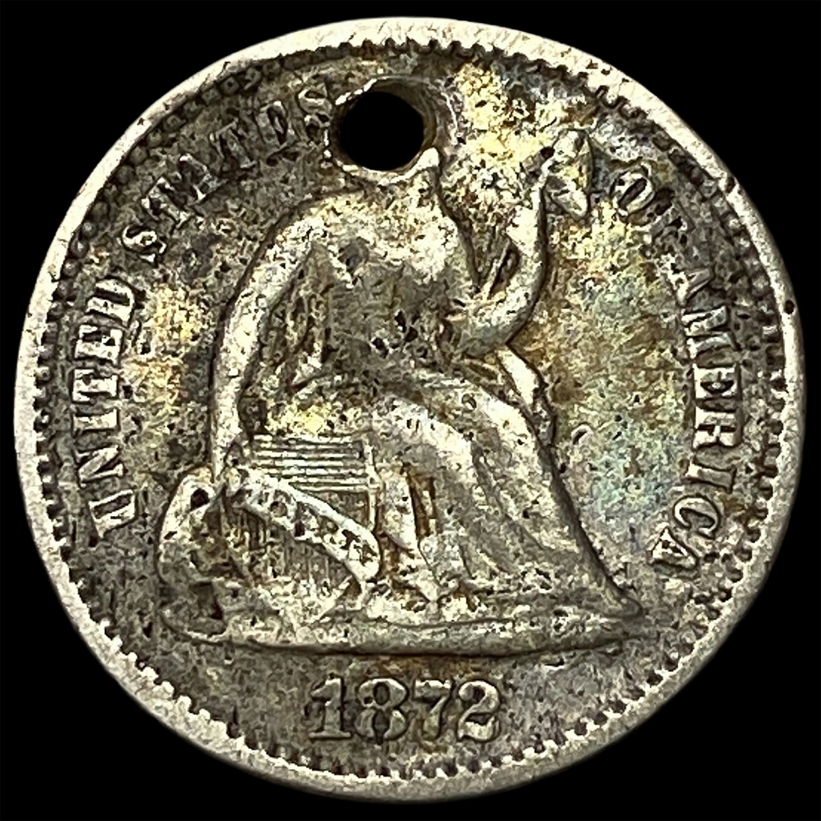 1872 Seated Liberty Silver Half Dime HIGH GRADE: 1872 Seated Liberty Silver Half Dime HIGH GRADE