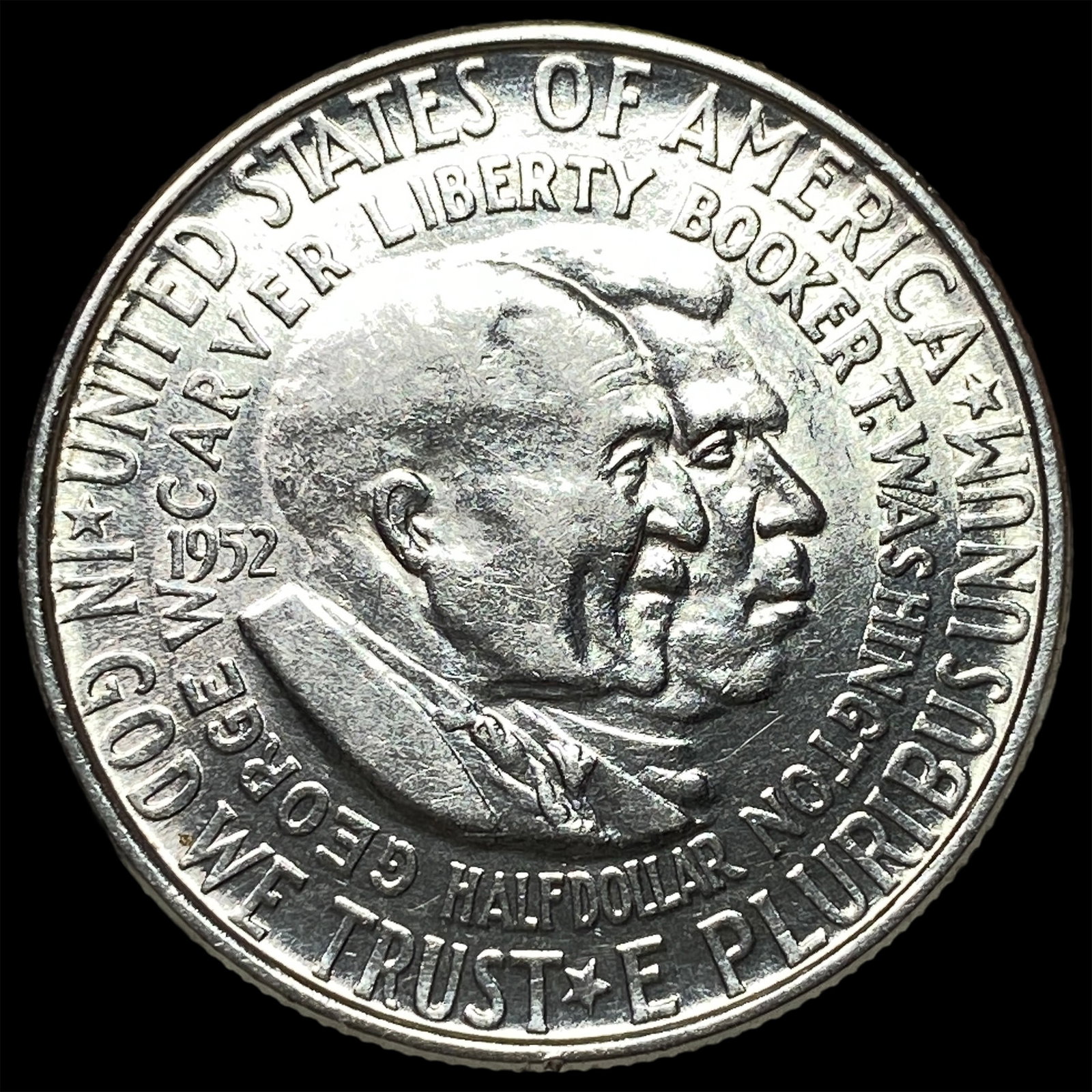 1952 Silver Half Dollar Booker T. Washington-Carver CHOICE BU: 1952 Silver Half Dollar Booker T. Washington-Carver CHOICE BU