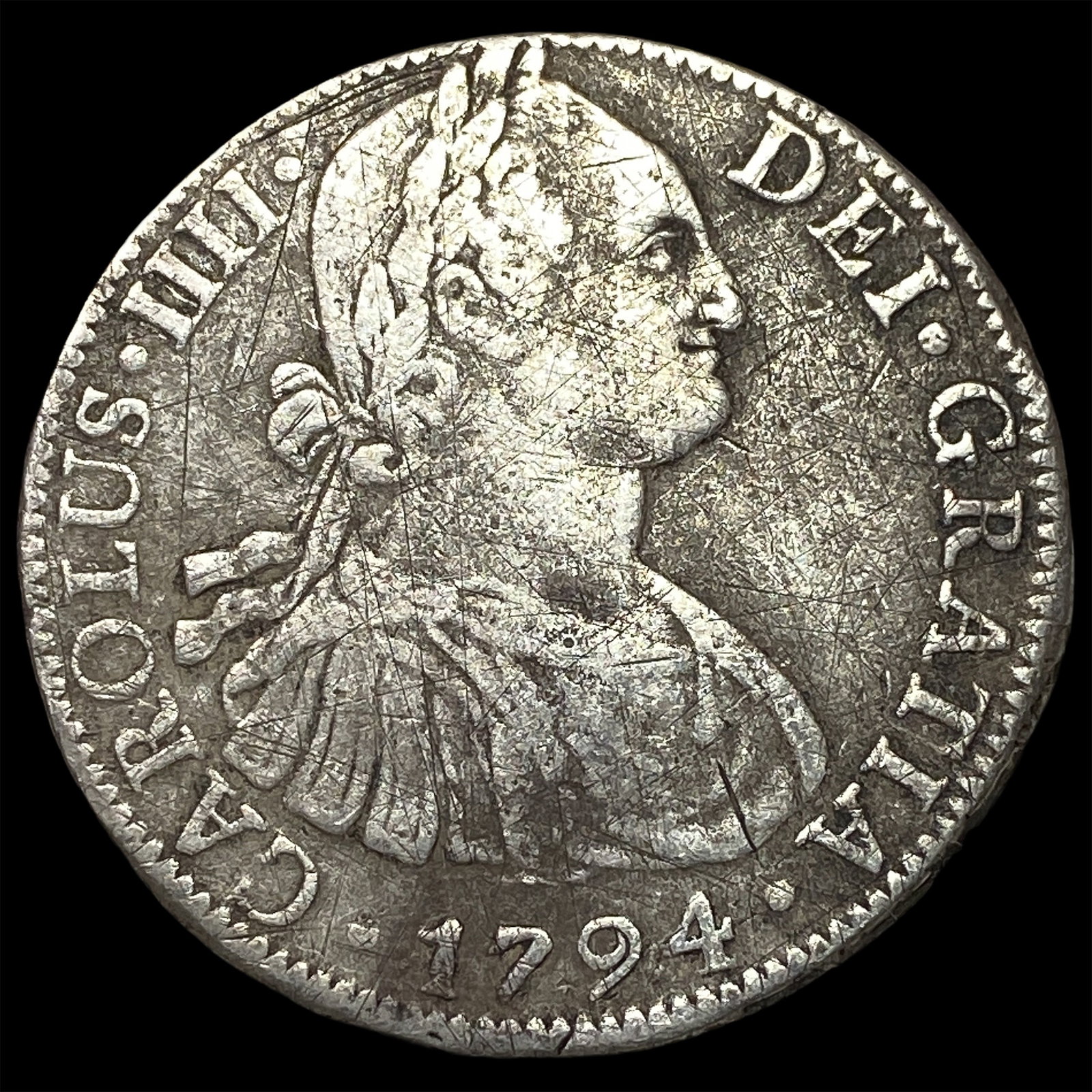 1794-Mo FM Spanish Colonies Silver 3 Reales HIGH GRADE (1 of 2)