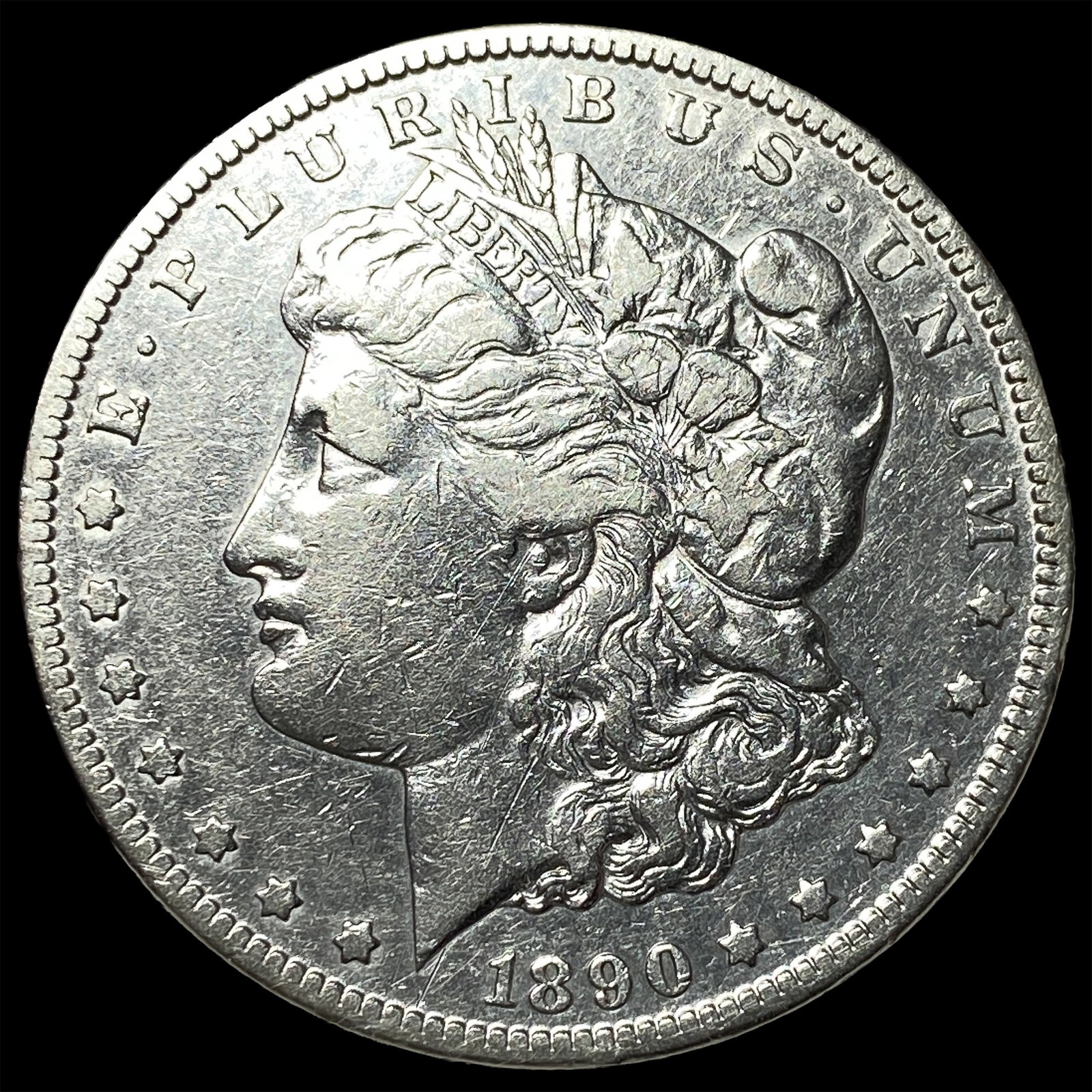 1890-CC Silver Morgan Dollar CLOSELY UNCIRCULATED: 1890-CC Silver Morgan Dollar CLOSELY UNCIRCULATED