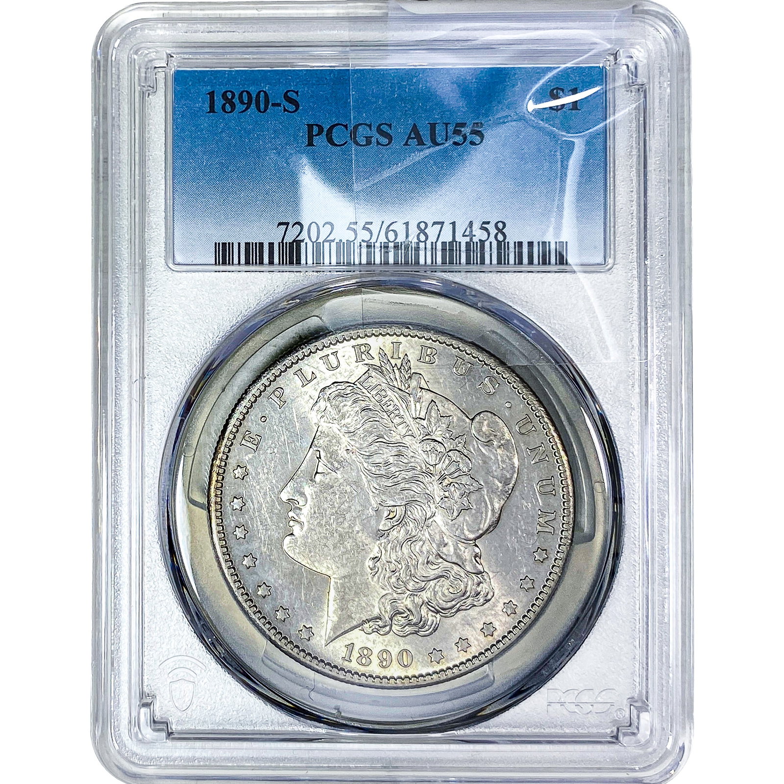 1890-S Morgan Silver Dollar PCGS AU55: 1890-S Morgan Silver Dollar PCGS AU55