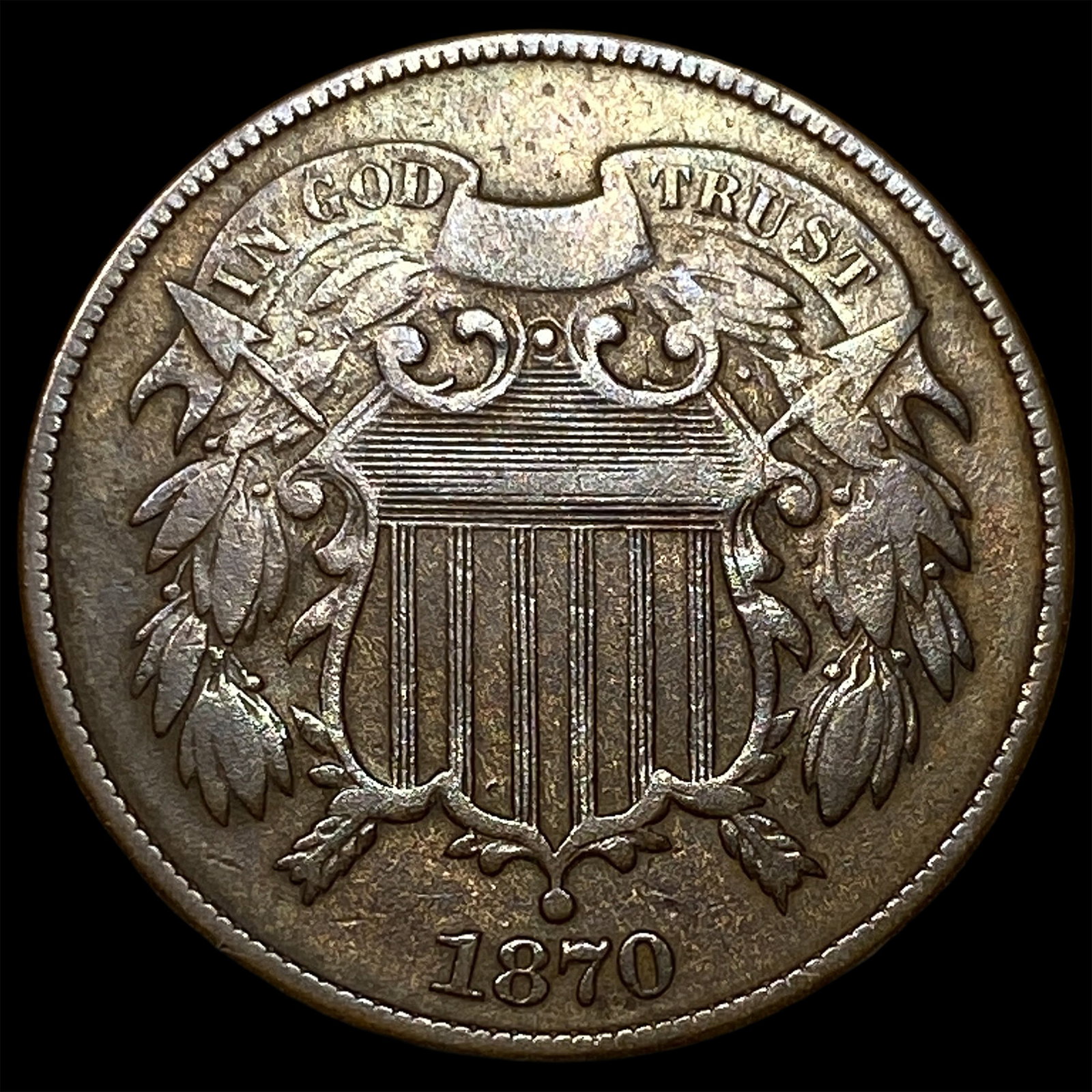 1870 Two-Cent Piece NEARLY UNCIRCULATED (1 of 2)