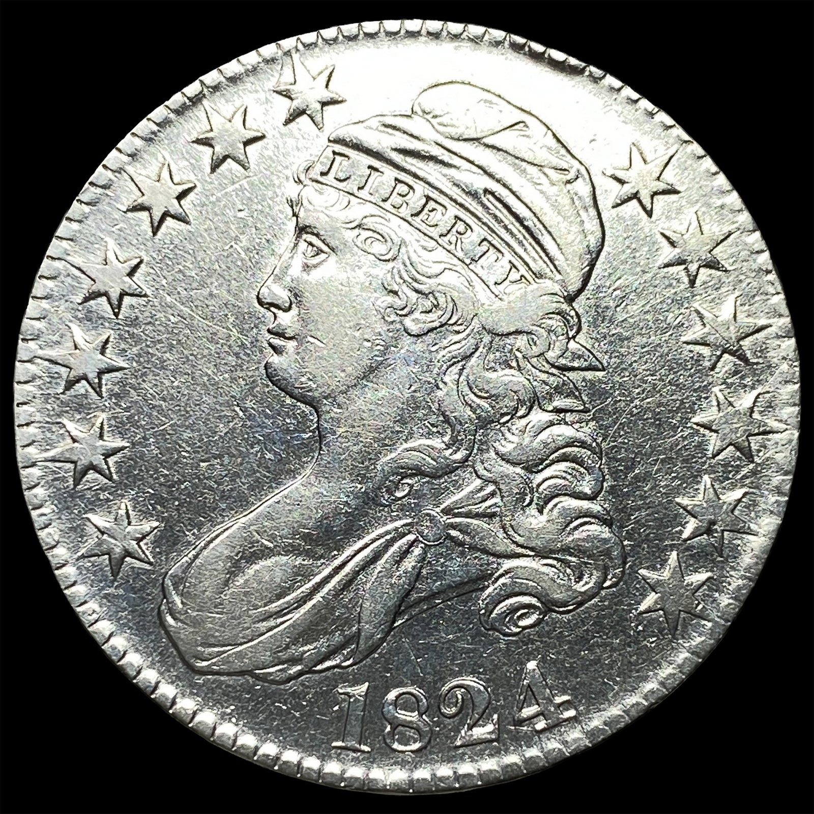 1824 Capped Bust Half Dollar CLOSELY UNCIRCULATED (1 of 2)