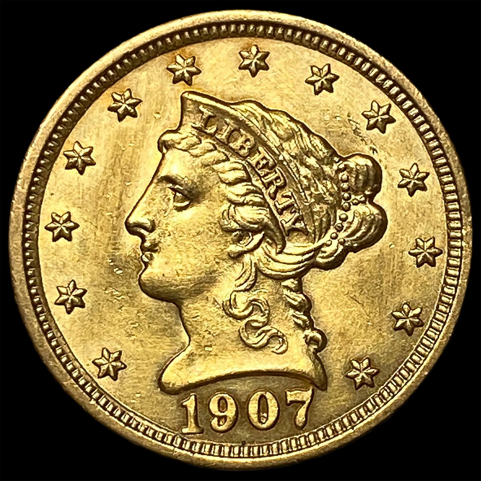 1907 Liberty Head Gold Quarter Eagle $2.50 UNCIRCULATED (1 of 2)