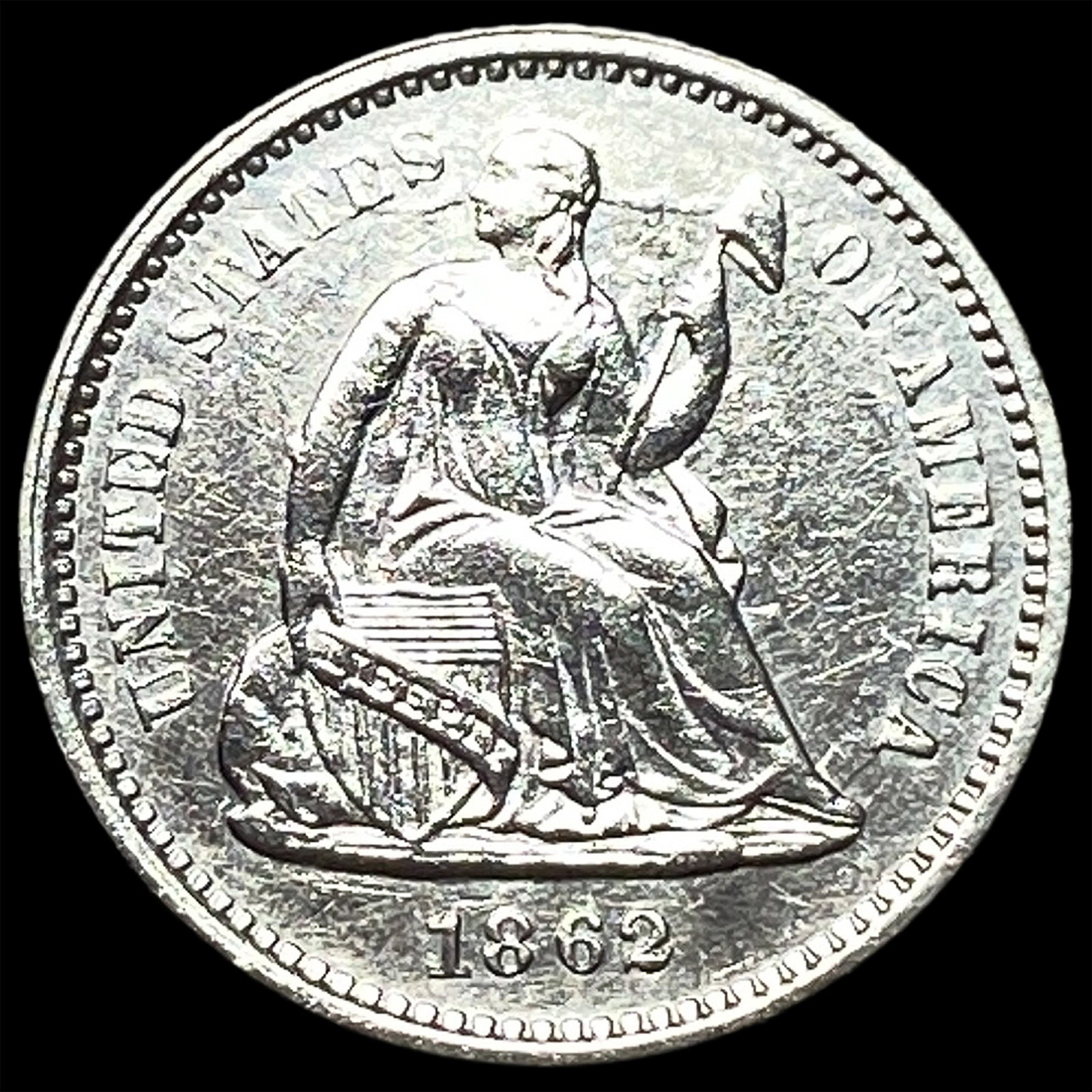 1862 Silver Half Dime UNCIRCULATED: 1862 Silver Half Dime UNCIRCULATED