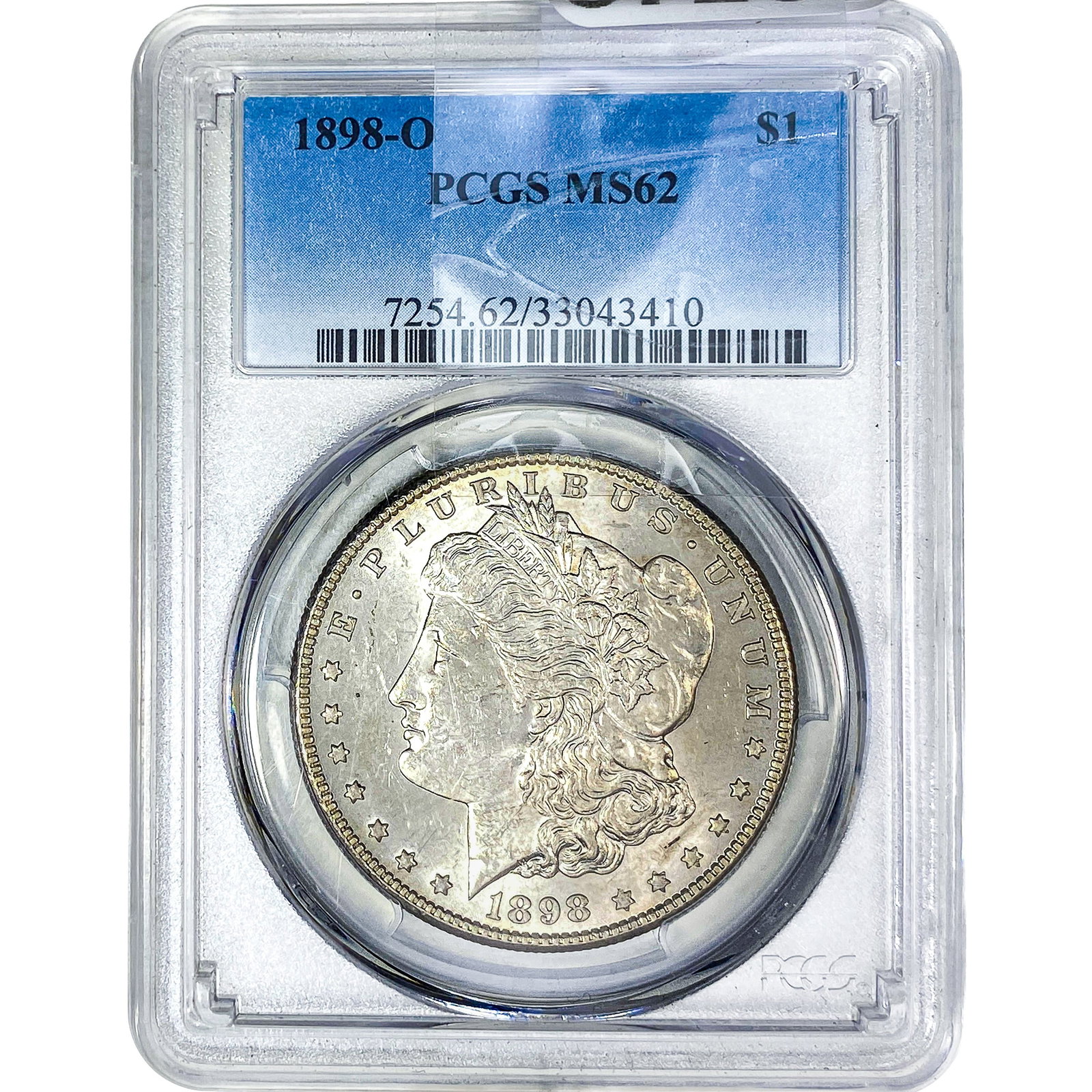 1898-O Morgan Silver Dollar PCGS MS62: 1898-O Morgan Silver Dollar PCGS MS62