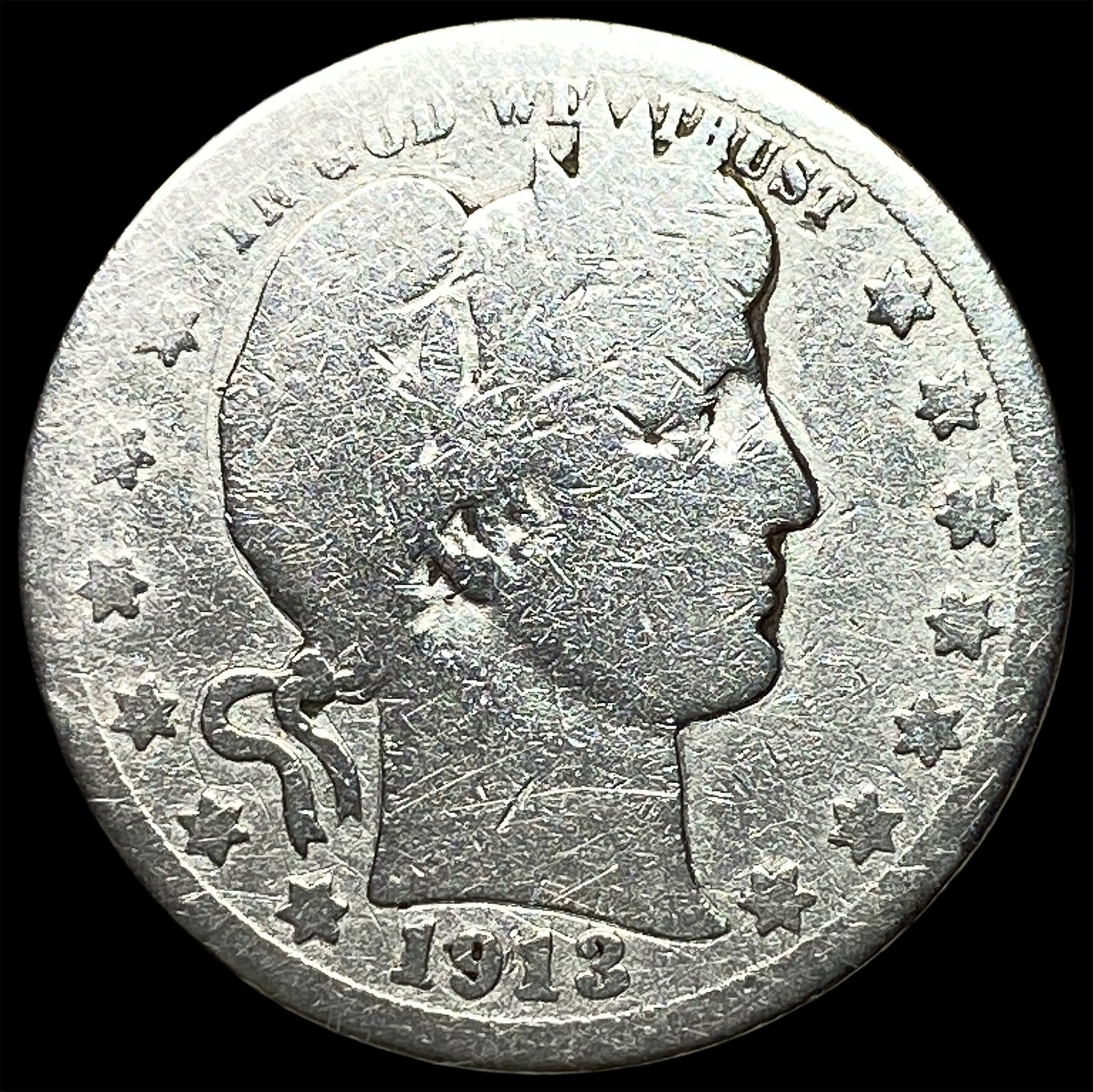 1912-S Silver Barber Quarter NICELY CIRCULATED: 1912-S Silver Barber Quarter NICELY CIRCULATED