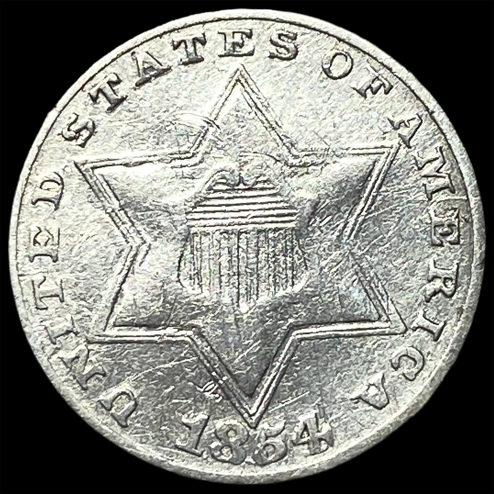 1854 Silver Three-Cent Piece HIGH GRADE (1 of 2)