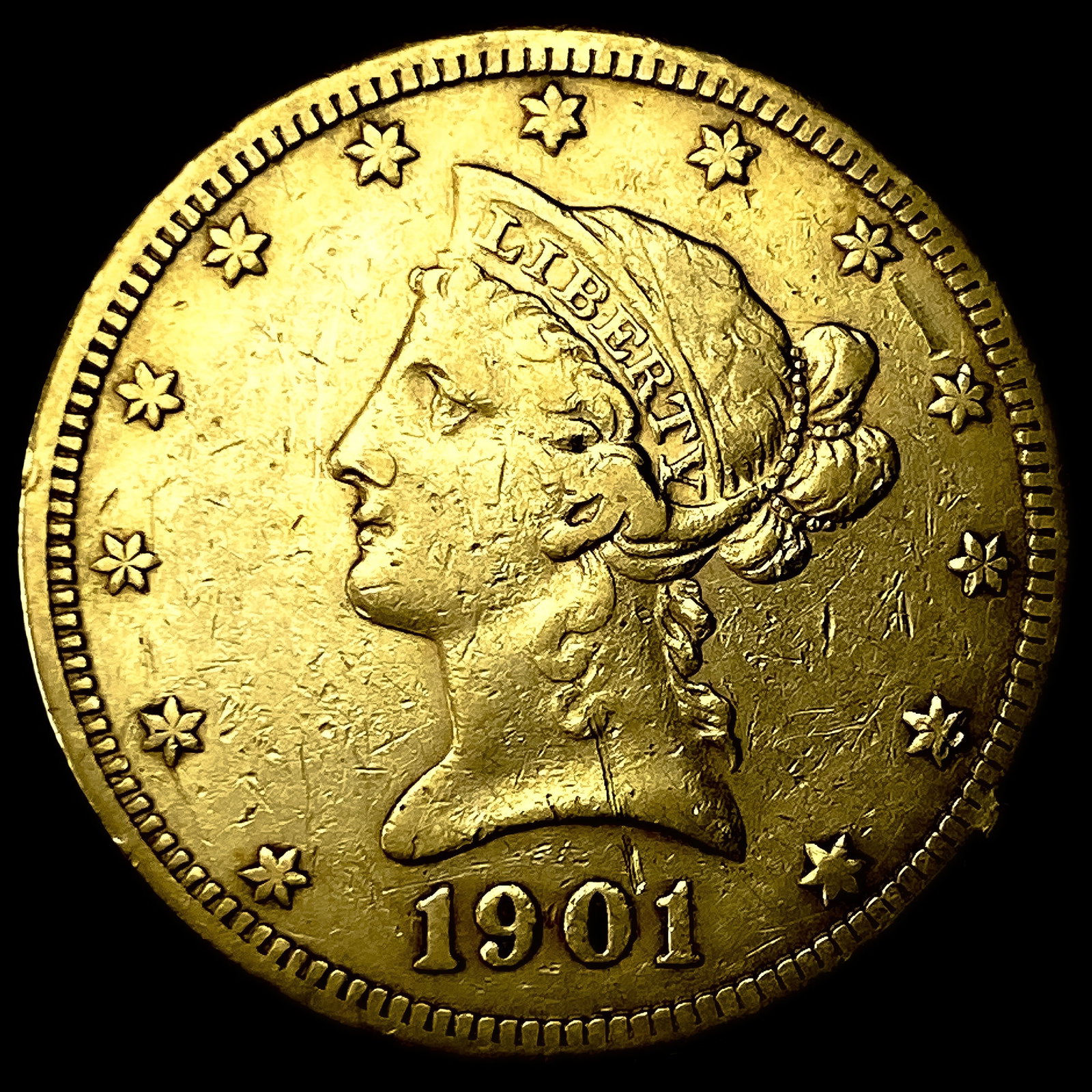 1901-S Gold $10 Liberty Head Eagle CLOSELY UNCIRCULATED (1 of 2)