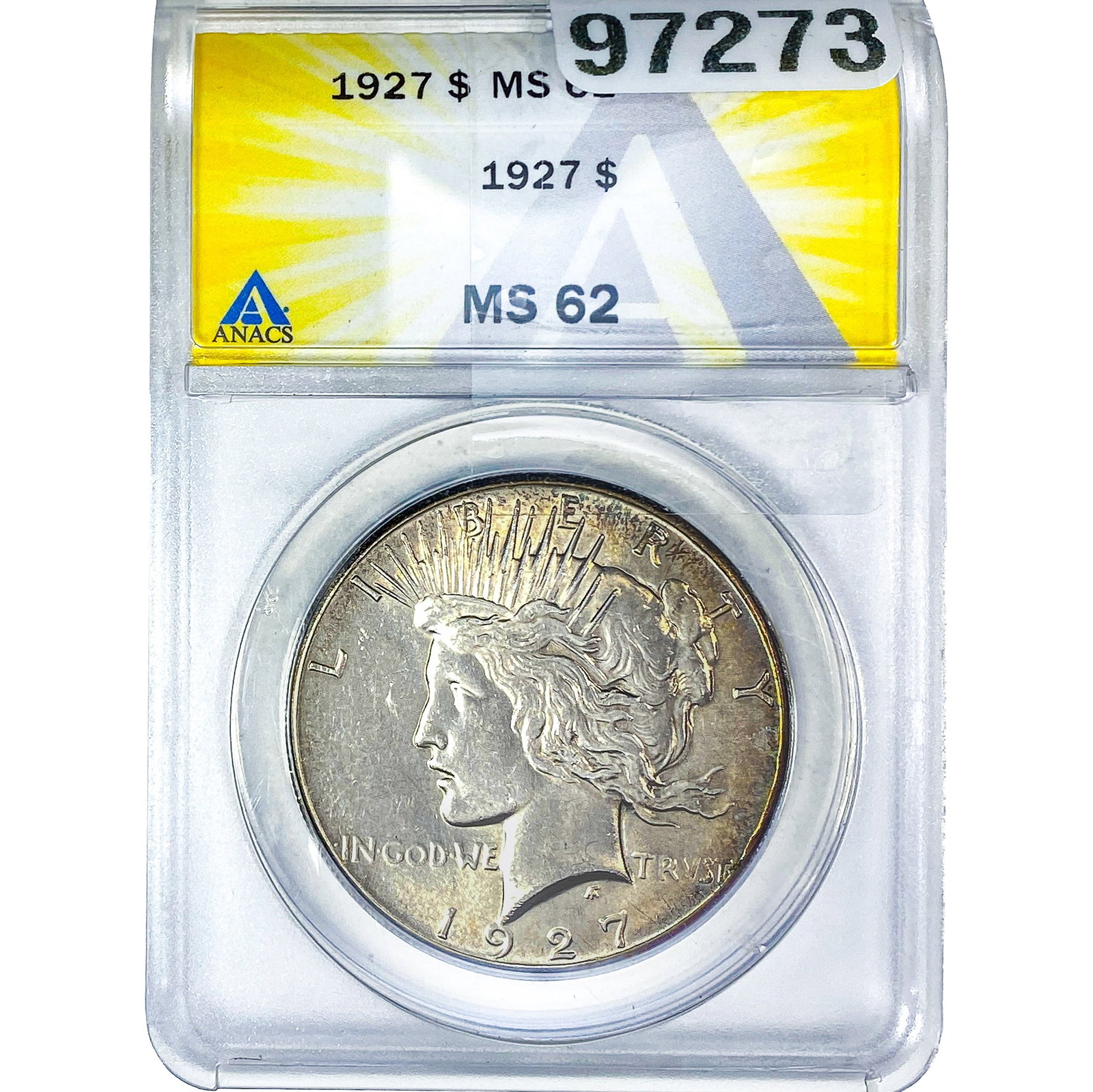 1927 Silver Peace Dollar ANACS MS62: 1927 Silver Peace Dollar ANACS MS62