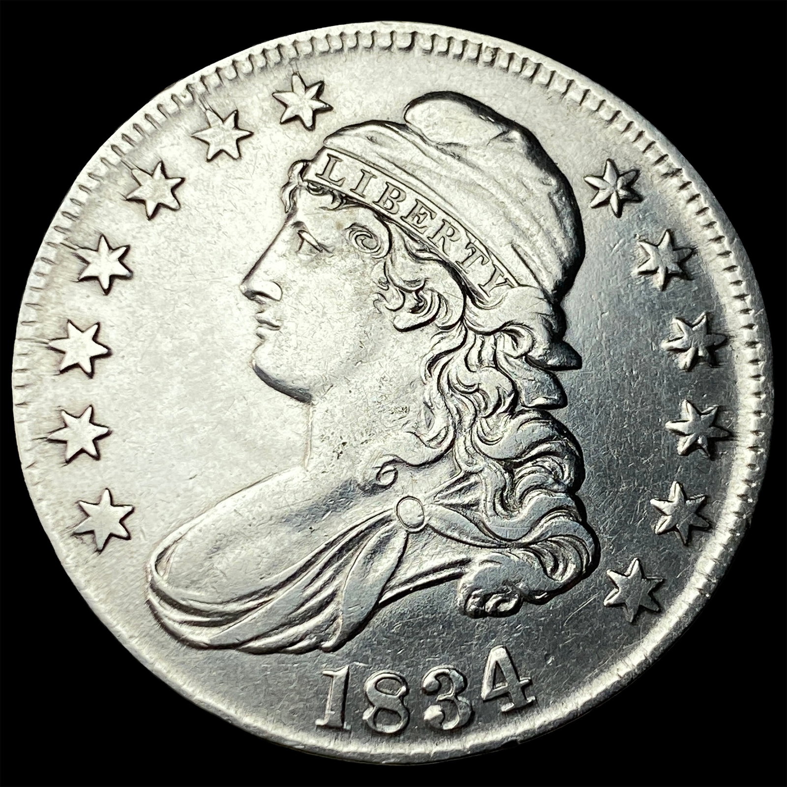 1834 Silver Capped Bust Half Dollar CHOICE AU (1 of 2)