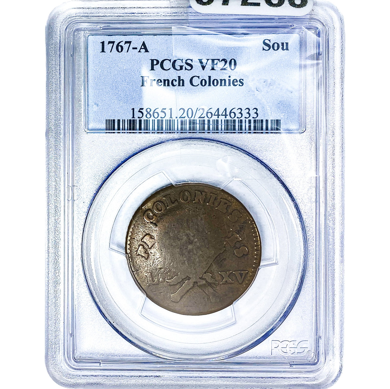 1767-A Sou French Colonies PCGS VF20 (1 of 2)