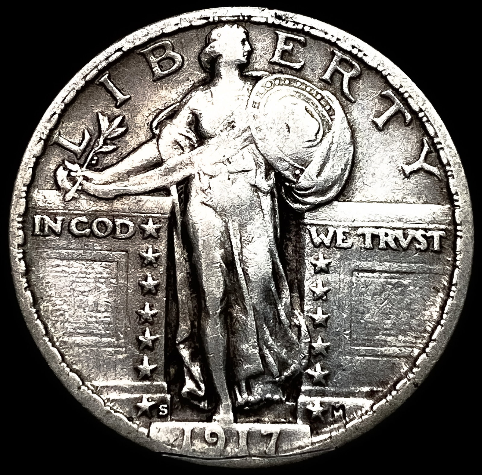 1917-S Type 2 Standing Liberty Quarter NEARLY UNCIRCULATED (1 of 2)