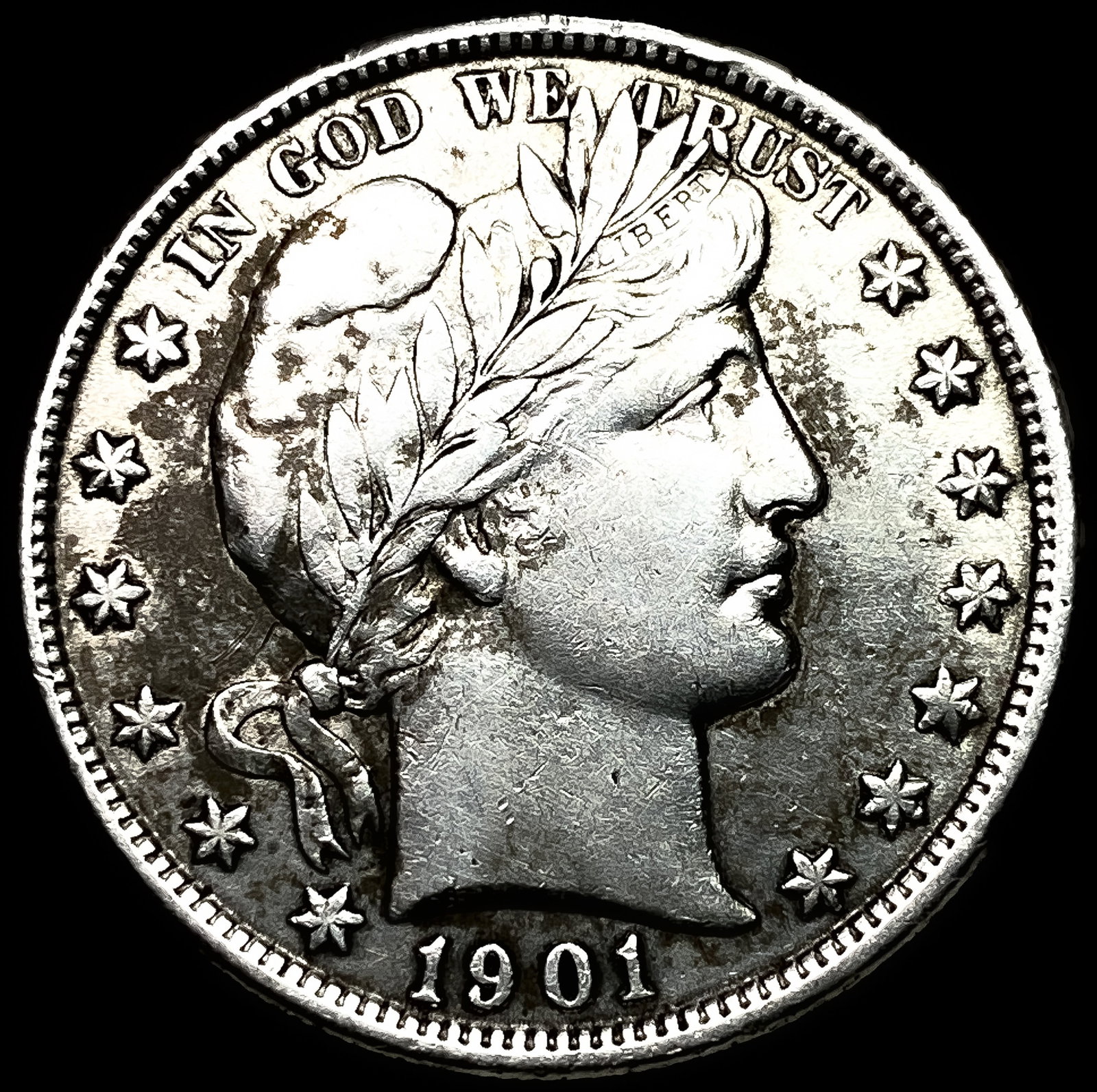 1901 Silver Barber Half Dollar CLOSELY UNCIRCULATED (1 of 2)