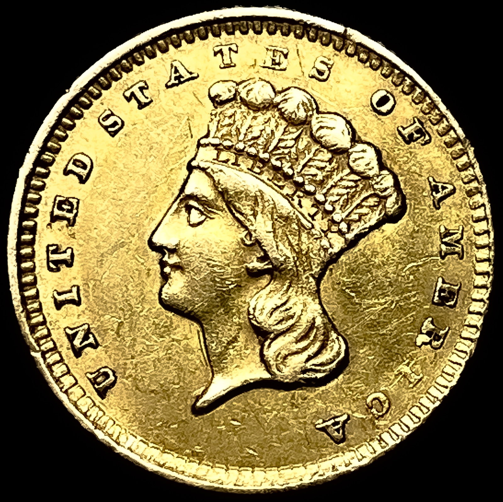 1856 Gold $1 Indian Princess Type 3 NEARLY UNCIRCULATED (1 of 2)