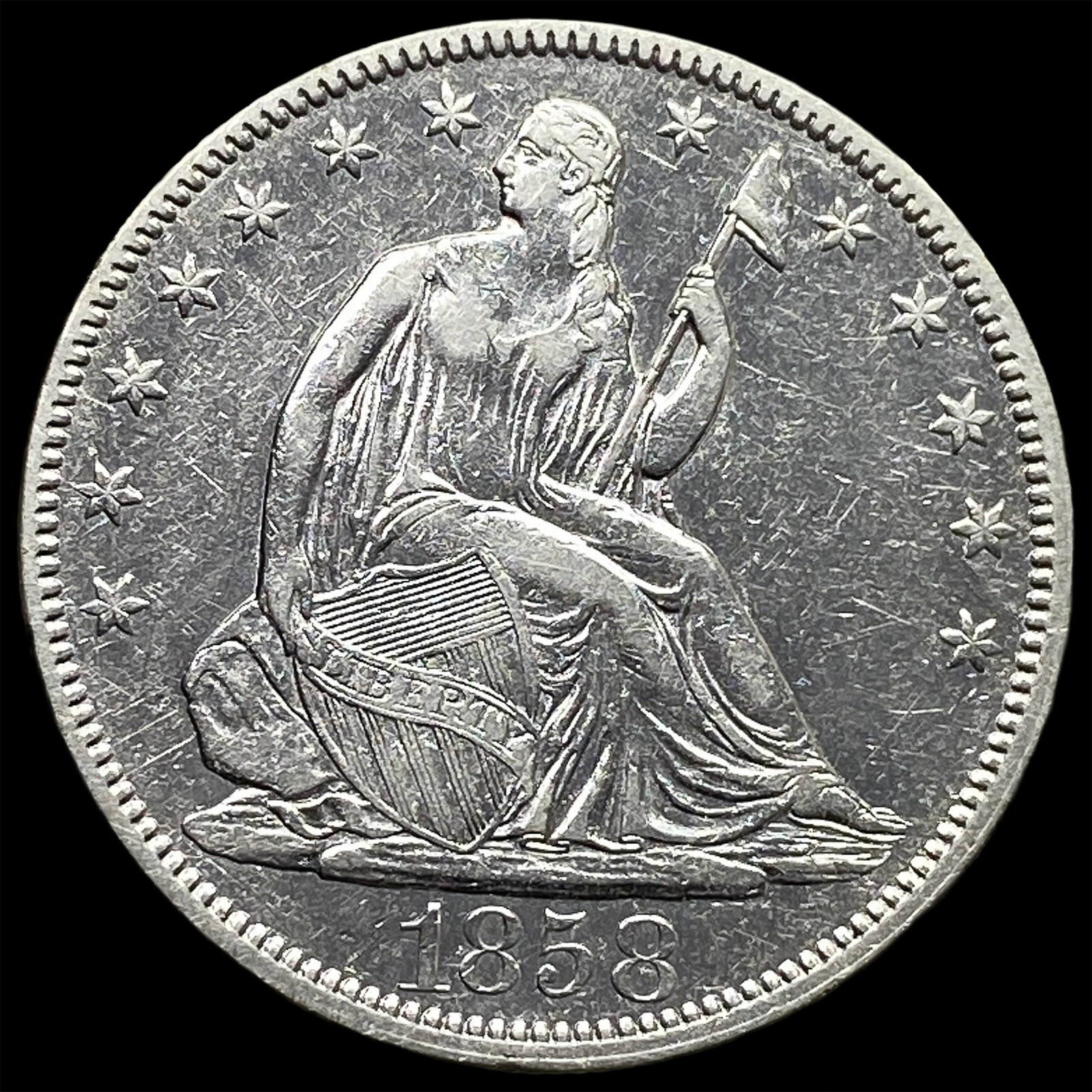 1858 Seated Liberty Half Dollar (1 of 2)