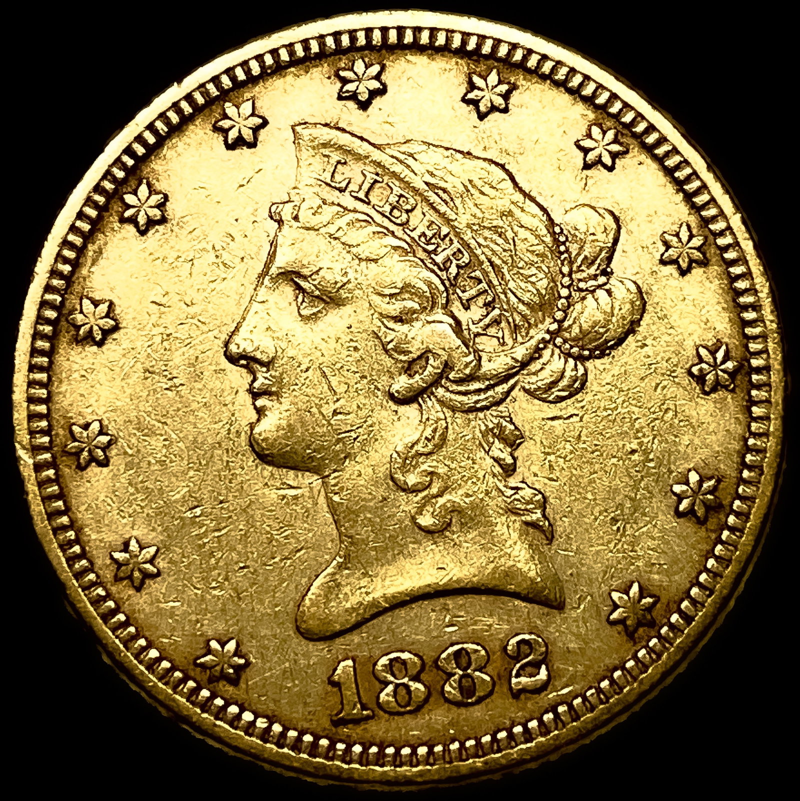 1882 Gold $10 Liberty Head Eagle CLOSELY UNCIRCULATED (1 of 2)