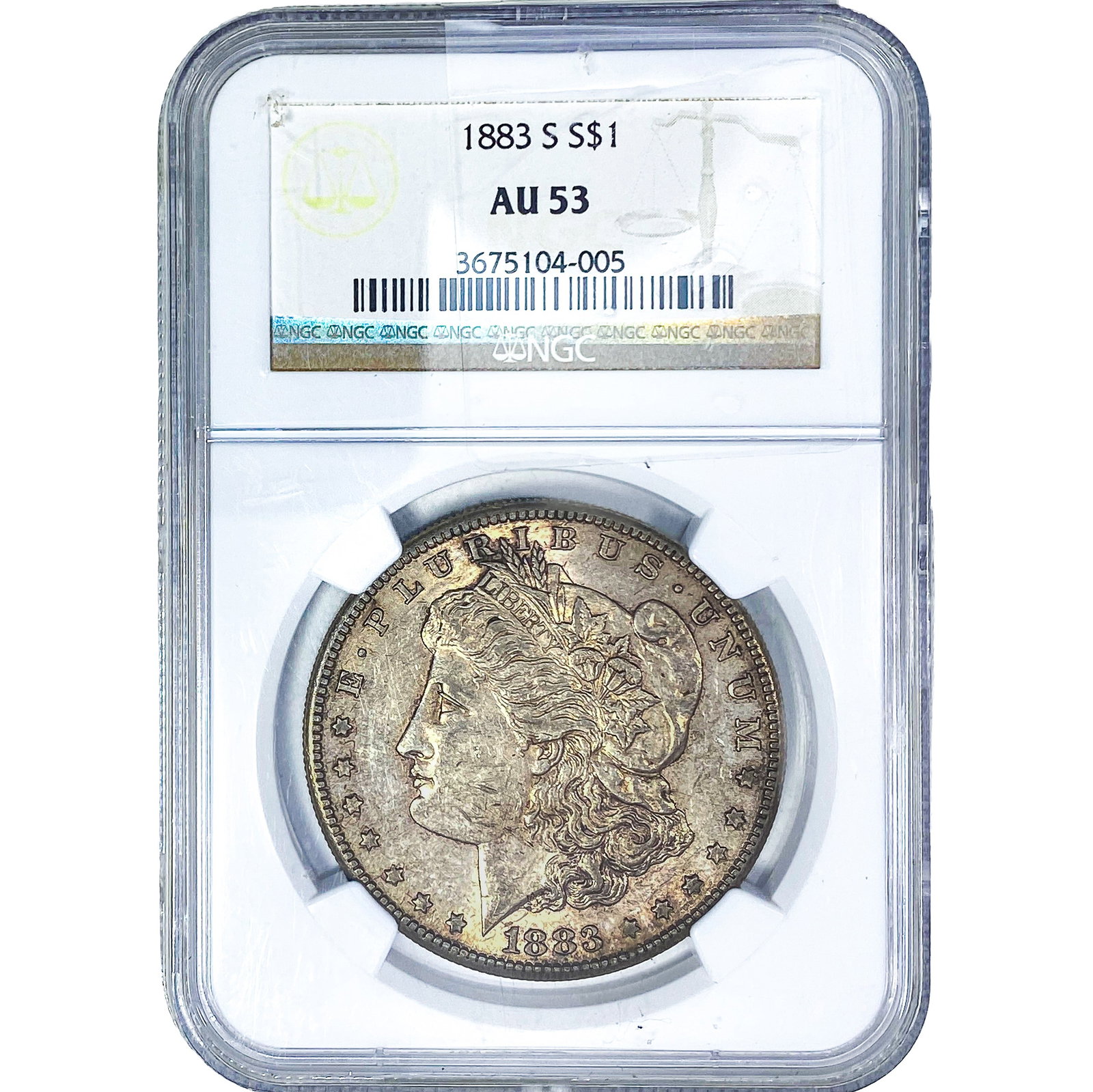 1883-S Morgan Silver Dollar NGC AU53: 1883-S Morgan Silver Dollar NGC AU53