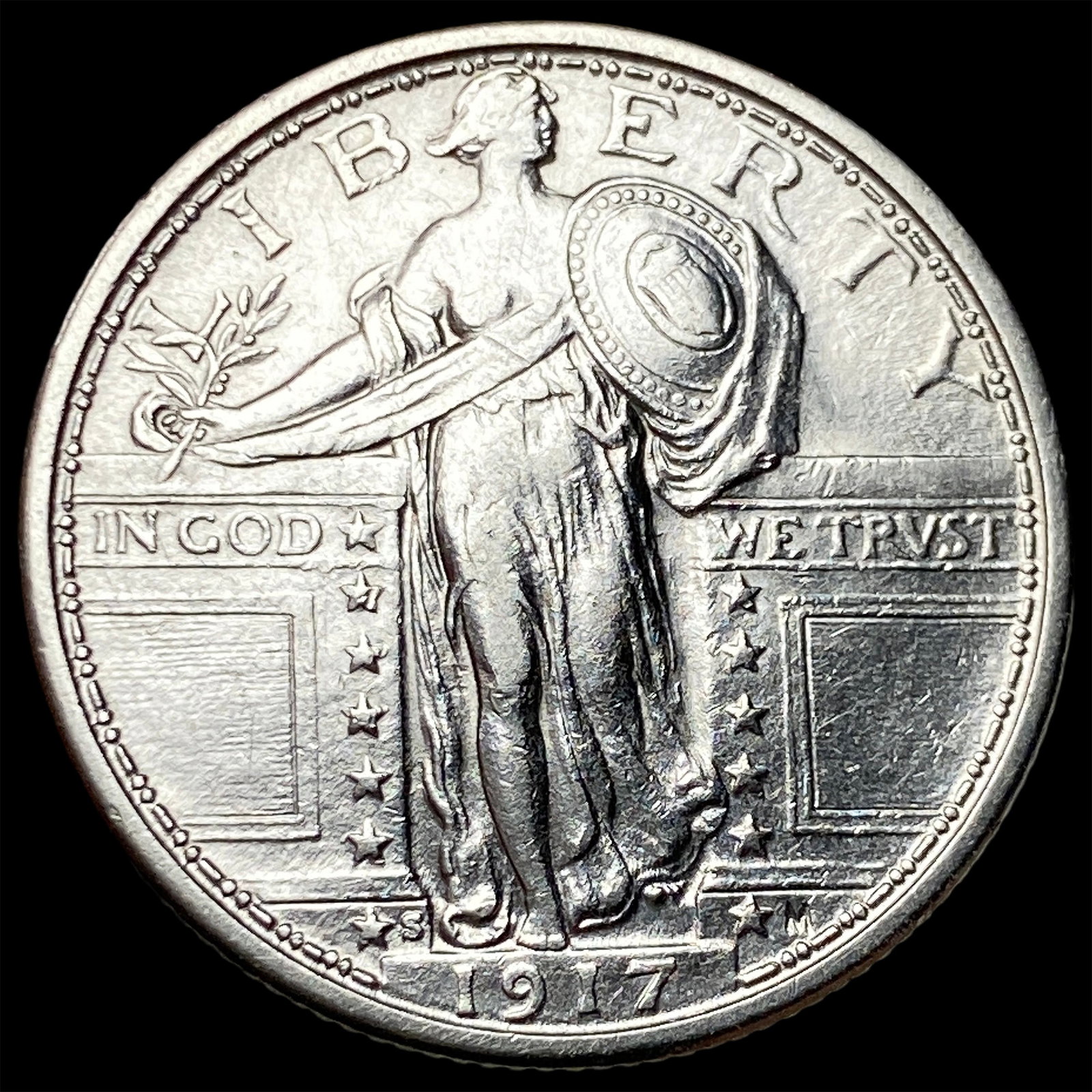 1917-S ty1 Silver Standing Liberty Quarter UNCIRCULATED: 1917-S ty1 Silver Standing Liberty Quarter UNCIRCULATED