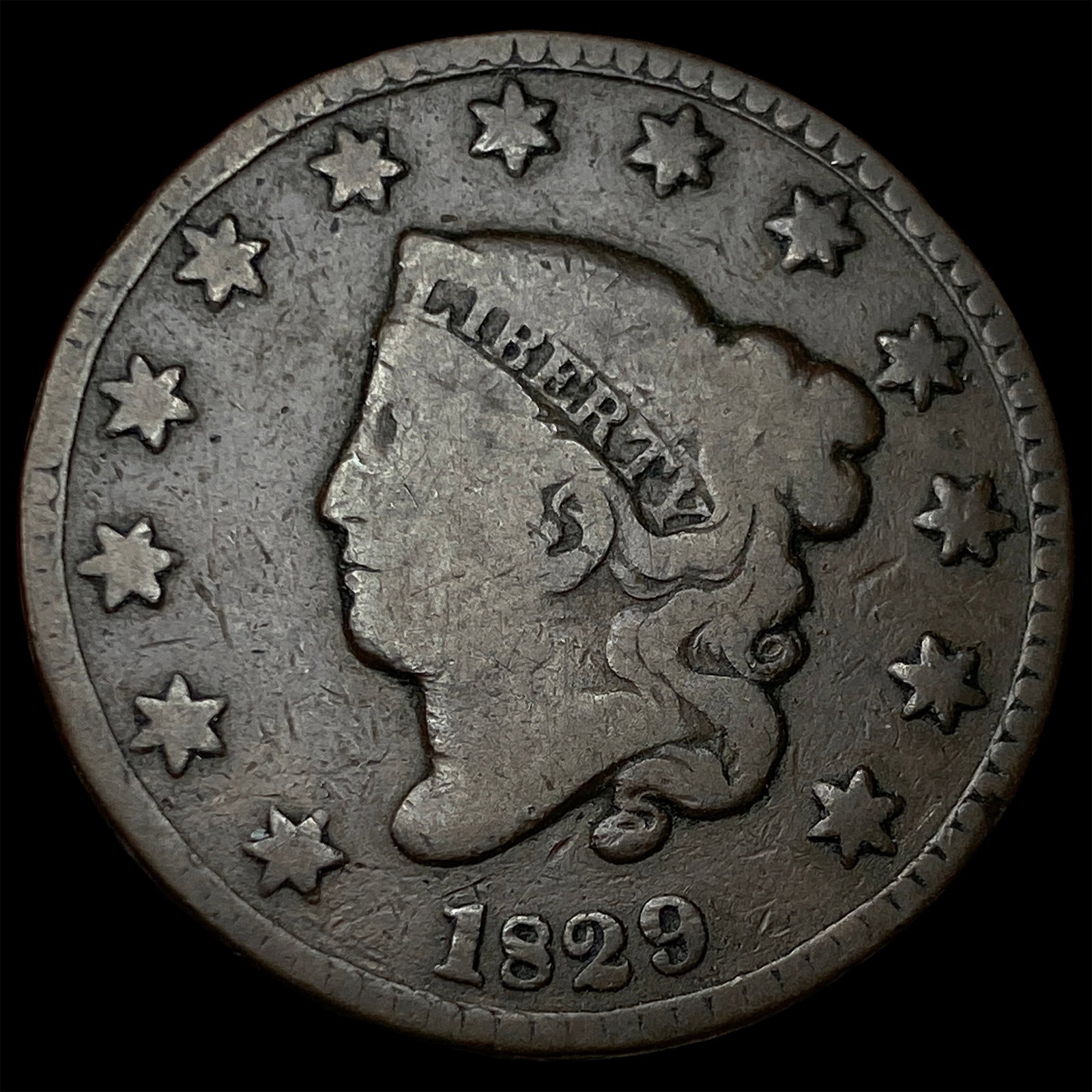 1829 Coronet Head Large Cent LIGHTLY CIRCULATED: 1829 Coronet Head Large Cent LIGHTLY CIRCULATED