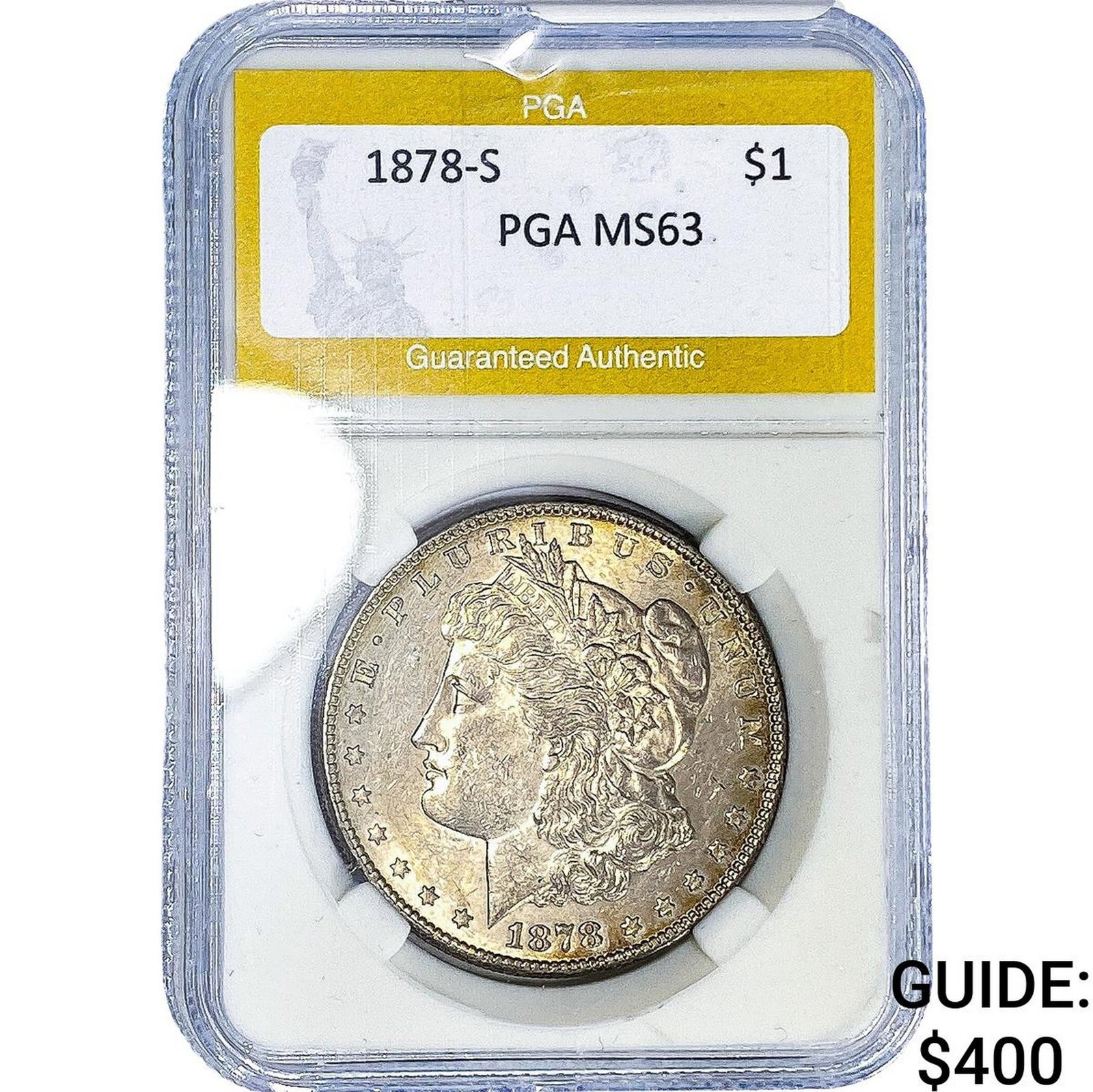 1878-S Morgan Silver Dollar PGA MS63: 1878-S Morgan Silver Dollar PGA MS63