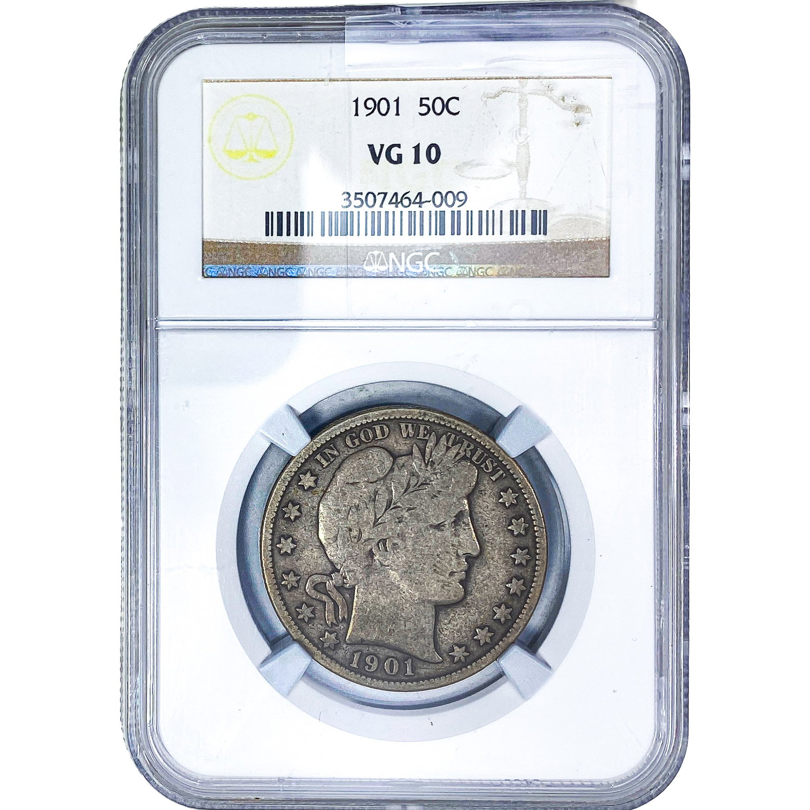 1901 Barber Half Dollar NGC VG10 (1 of 2)