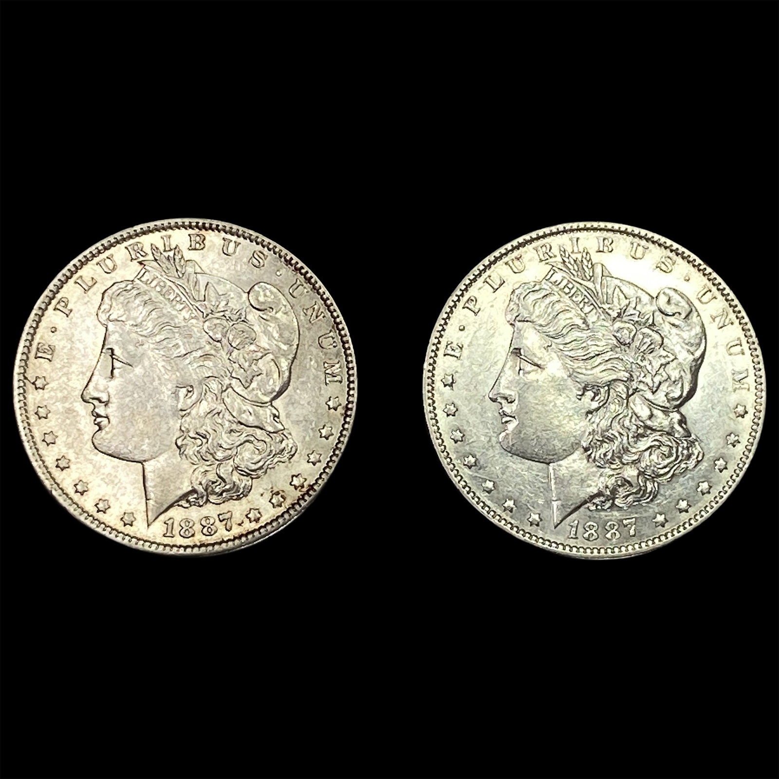 [2 Coins] 1887 Morgan Silver Dollar (1 of 2)