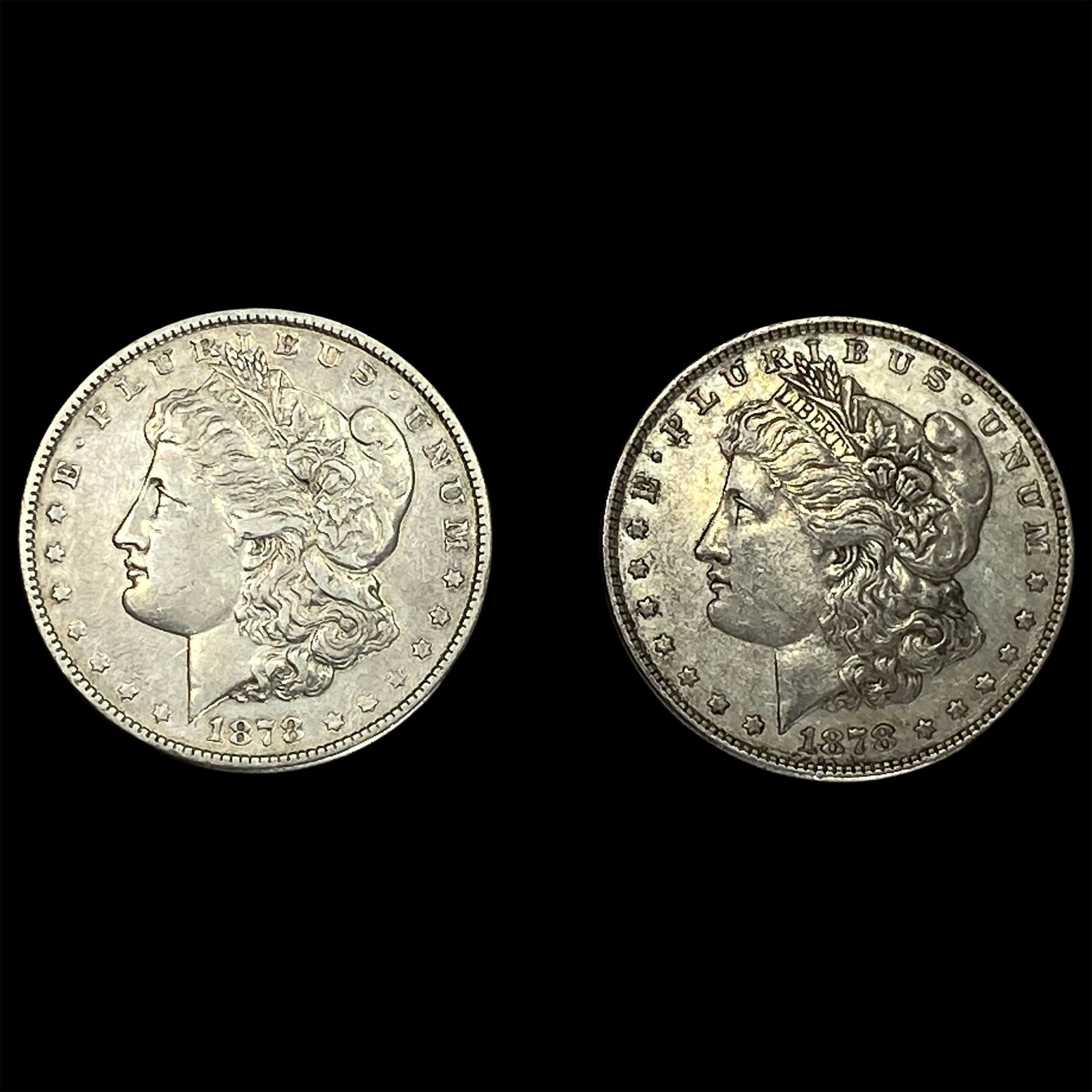 [2 Coins] 1878 Morgan Silver Dollar: [2 Coins] 1878 Morgan Silver Dollar