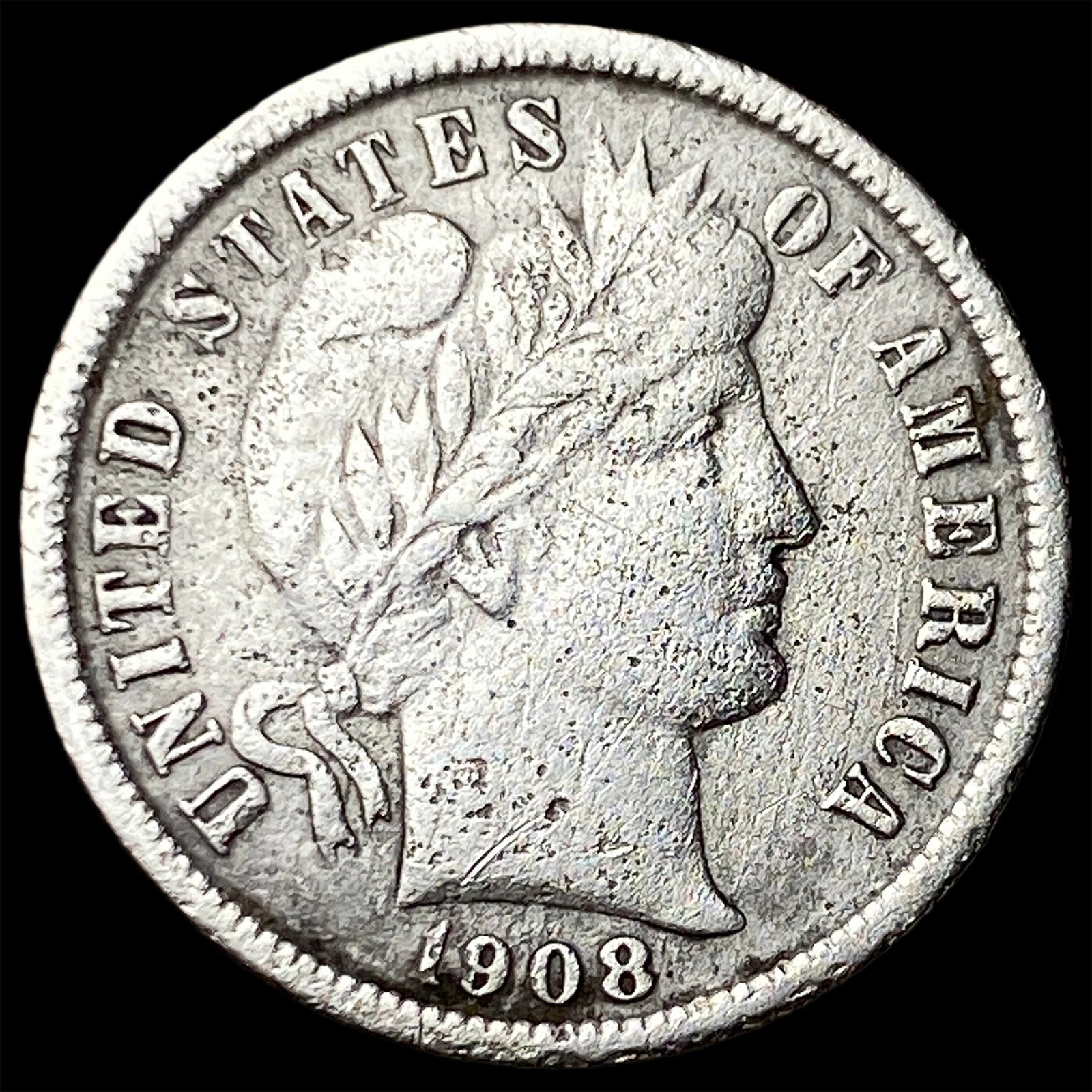 1908-O Silver Barber Dime CHOICE AU (1 of 2)