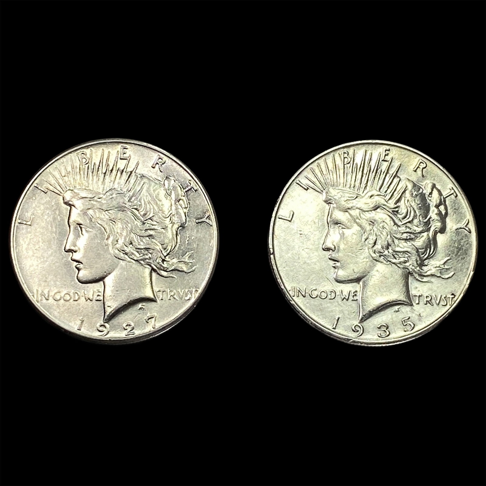 [2 Coins] 1927-1935 Silver Peace Dollar (1 of 2)
