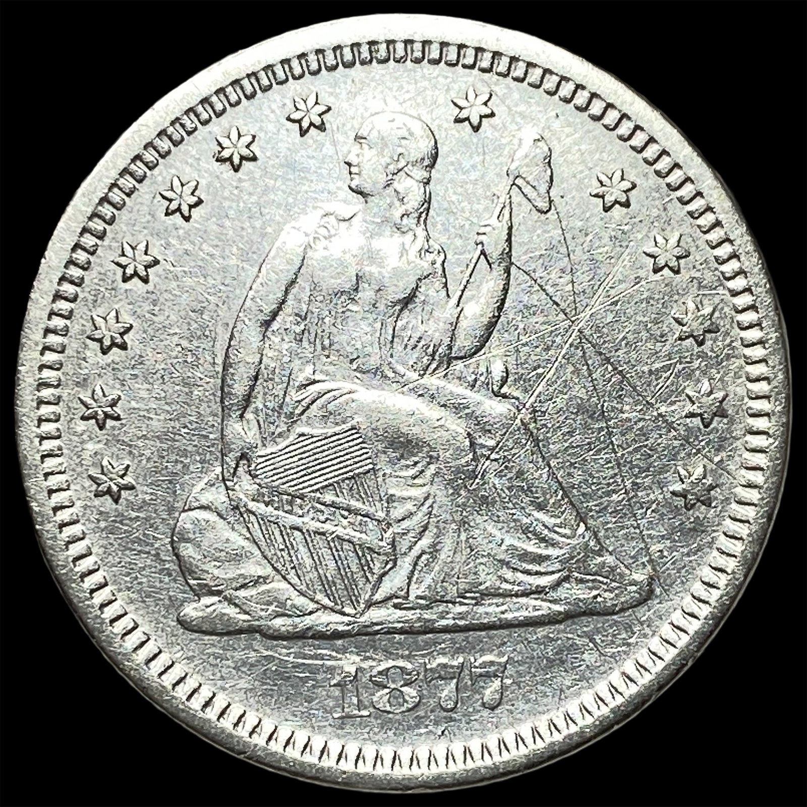 1877-S Silver Seated Liberty Quarter HIGH GRADE: 1877-S Silver Seated Liberty Quarter HIGH GRADE