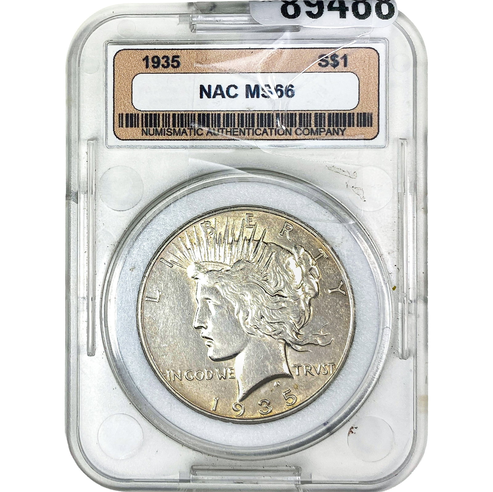 1935 Silver Peace Dollar NAC MS66: 1935 Silver Peace Dollar NAC MS66