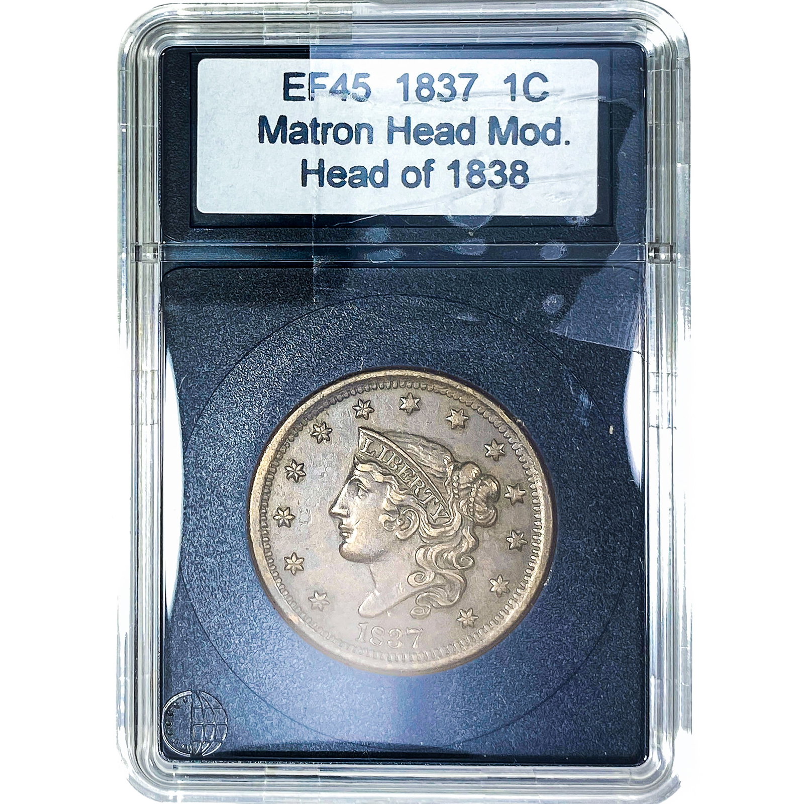 1837 Coronet Head Large Cent EF 45 (1 of 2)