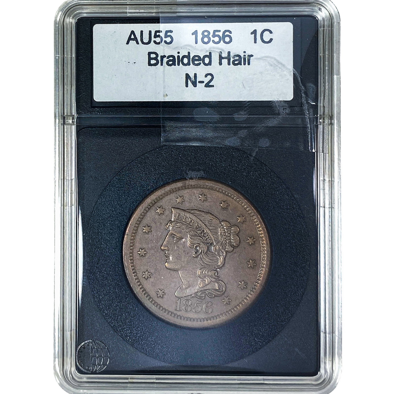 1856 Braided Hair Large Cent AU55: 1856 Braided Hair Large Cent AU55