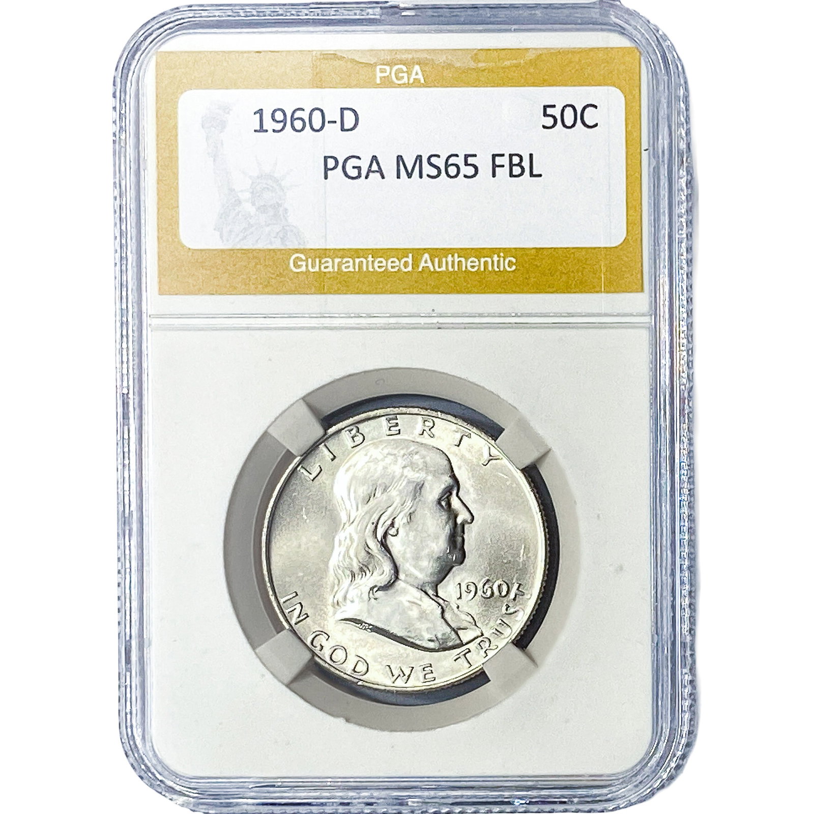 1960-D Franklin Half Dollar PGA MS65 FBL (1 of 2)