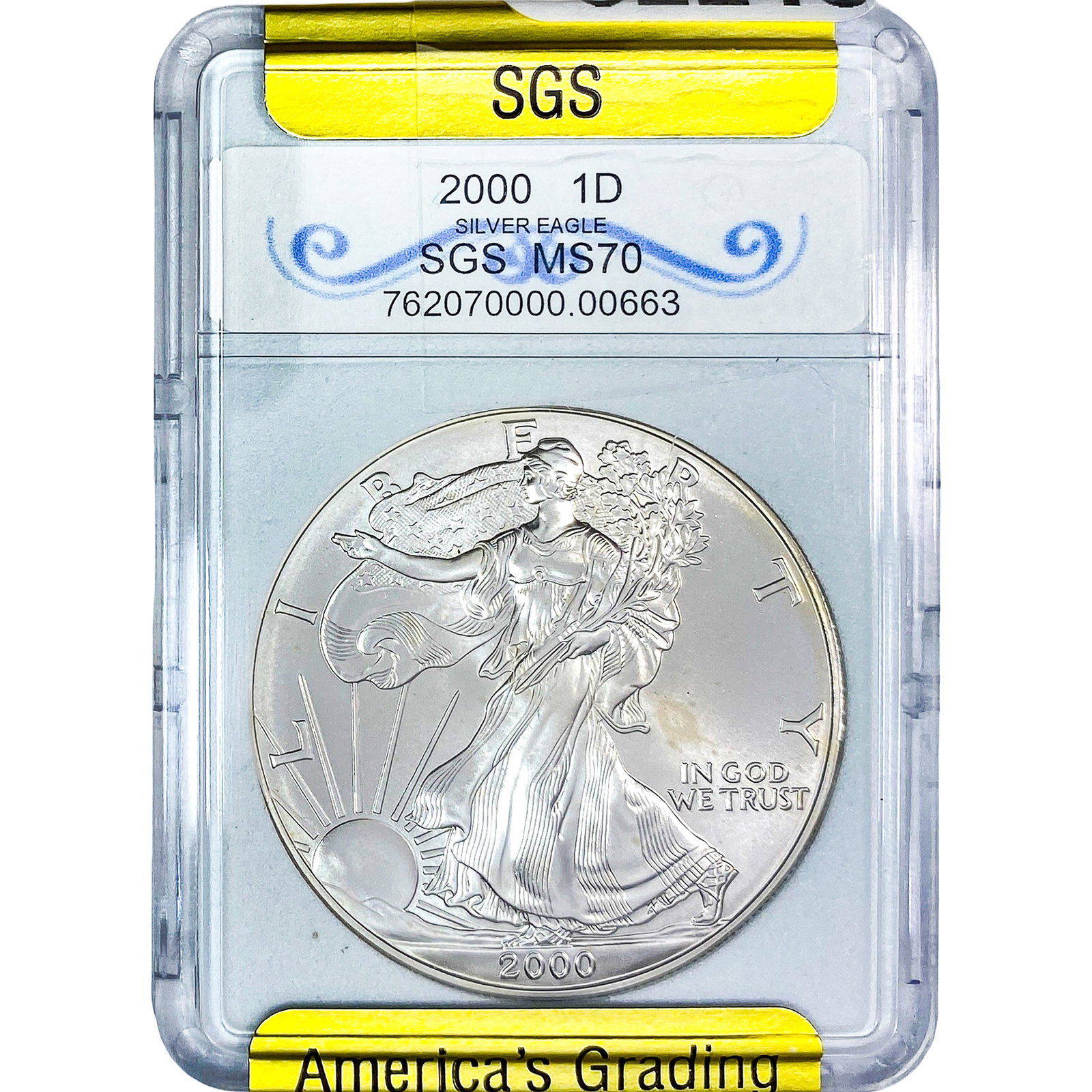 2000 Silver Eagle SGS MS70 (1 of 2)