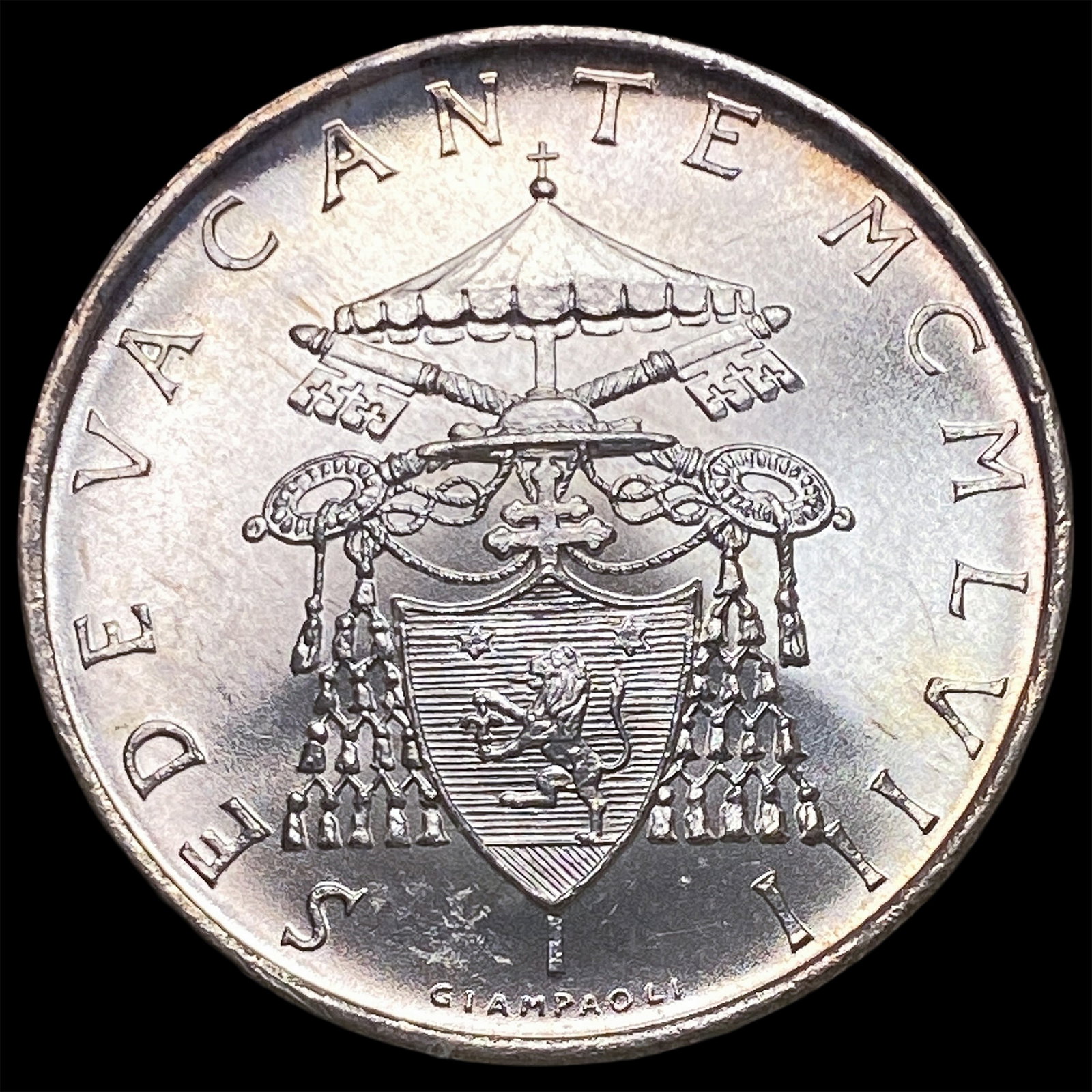 1958 Vatican City Sede Vacante SIlver 500 Lire: 1958 Vatican City Sede Vacante SIlver 500 Lire