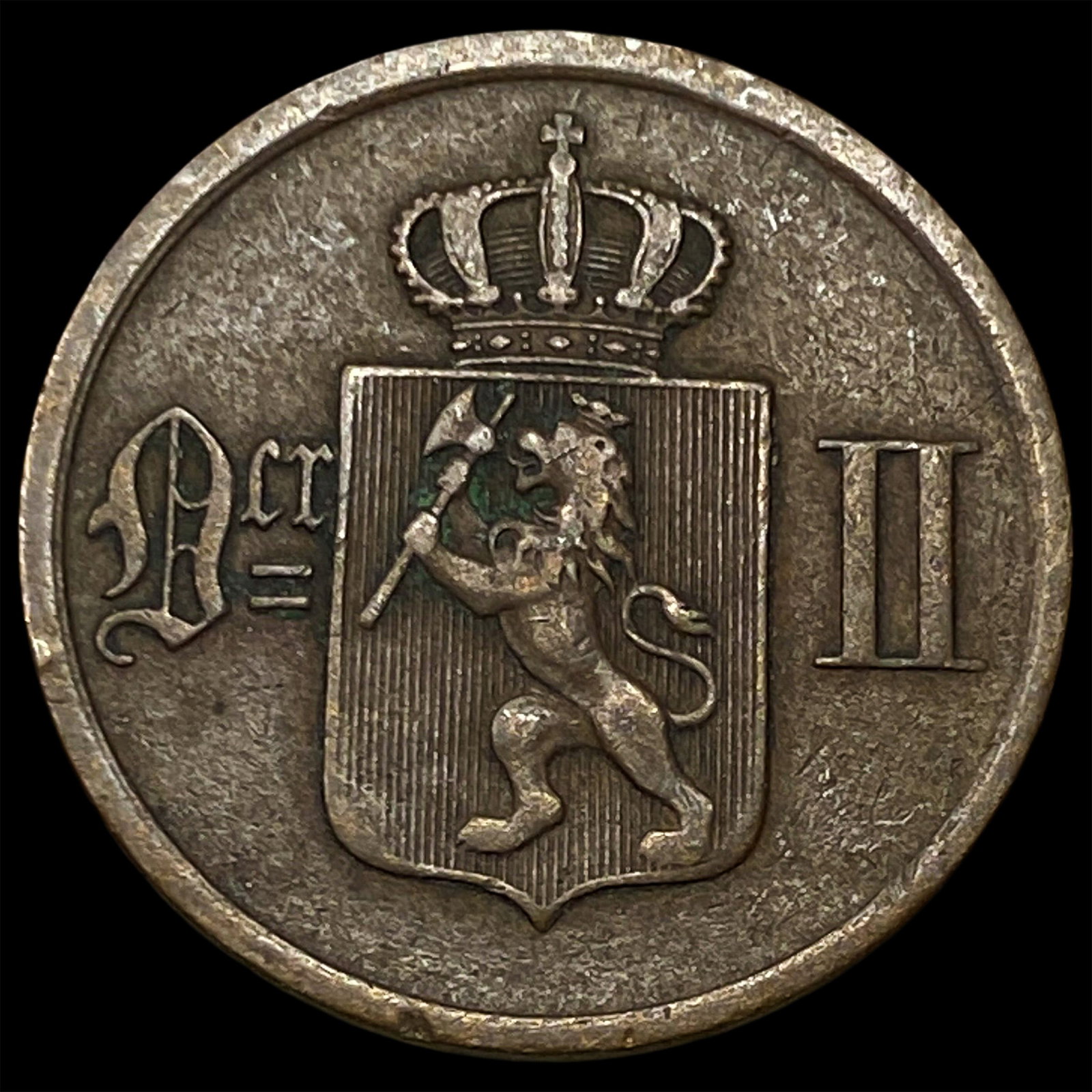 1876 Norway Bronze 2 Ore (1 of 2)