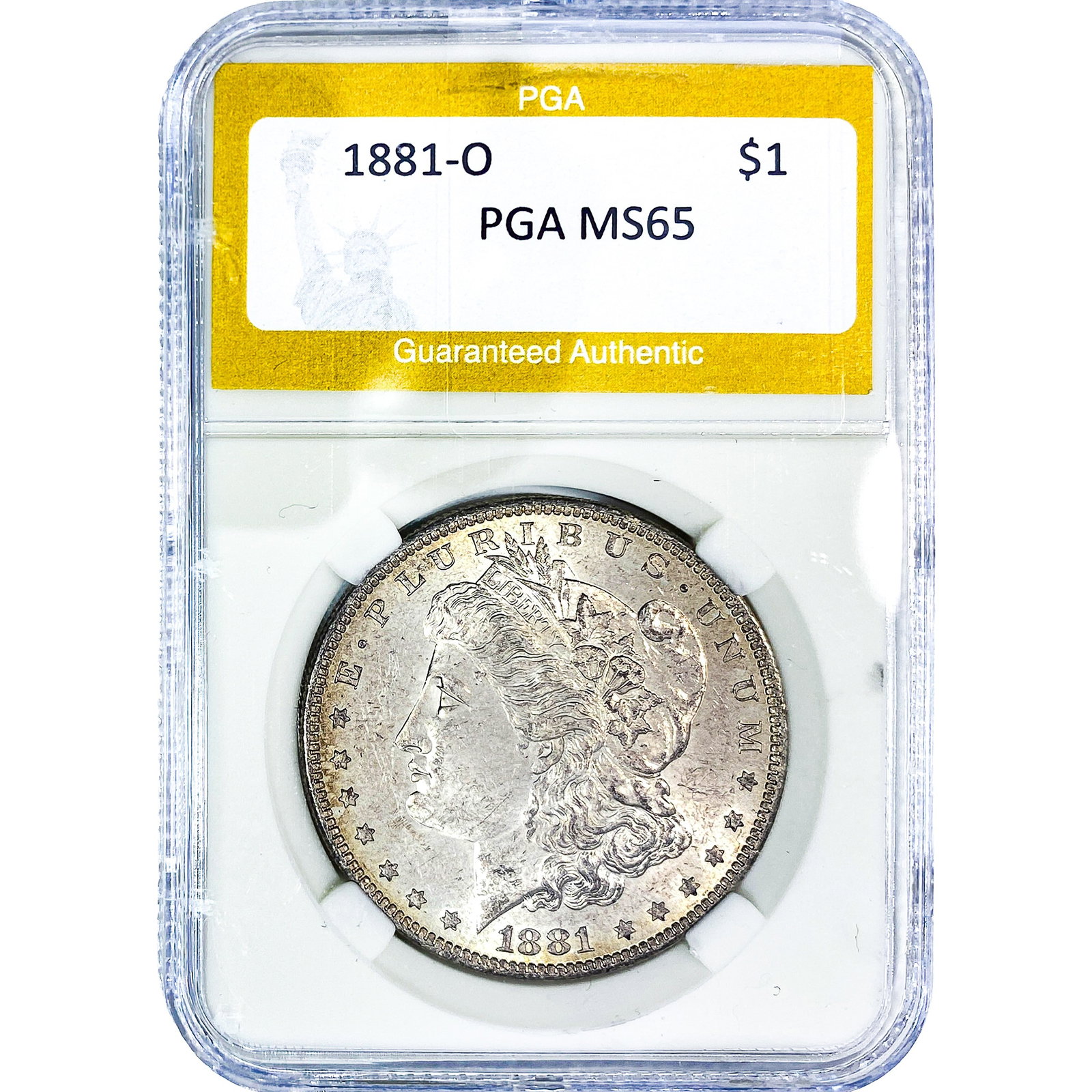1881-O Morgan Silver Dollar PGA MS65: 1881-O Morgan Silver Dollar PGA MS65