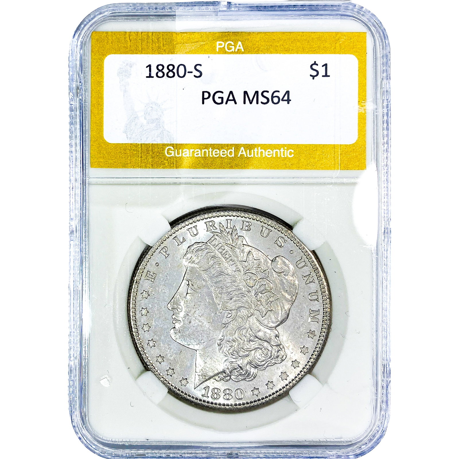 1880-S Morgan Silver Dollar PGA MS64: 1880-S Morgan Silver Dollar PGA MS64