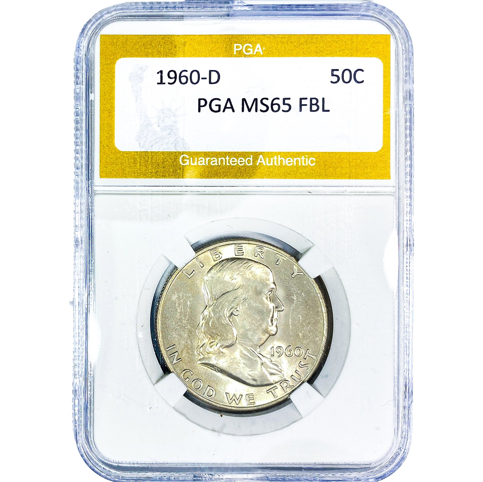 1960-D Franklin Half Dollar PGA MS65 FBL (1 of 2)