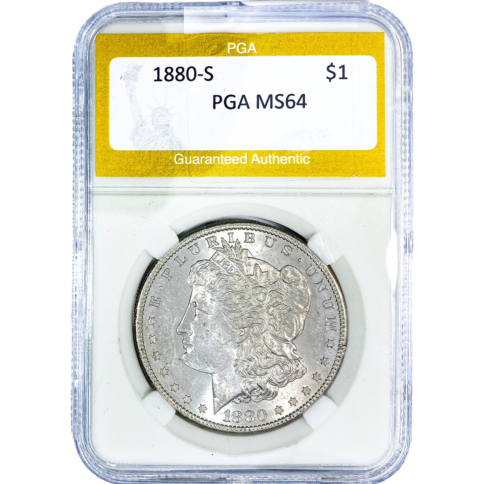 1880-S Morgan Silver Dollar PGA MS64: 1880-S Morgan Silver Dollar PGA MS64