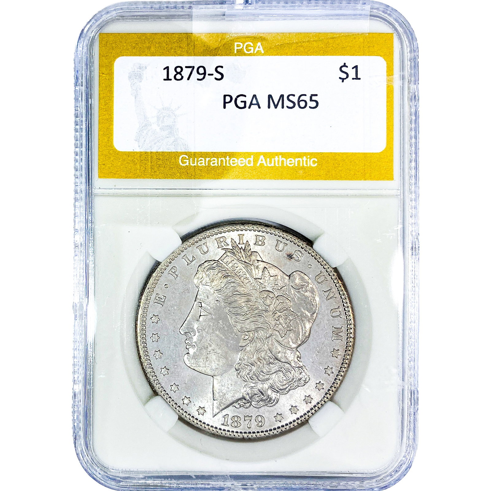 1879-S Morgan Silver Dollar PGA MS65: 1879-S Morgan Silver Dollar PGA MS65